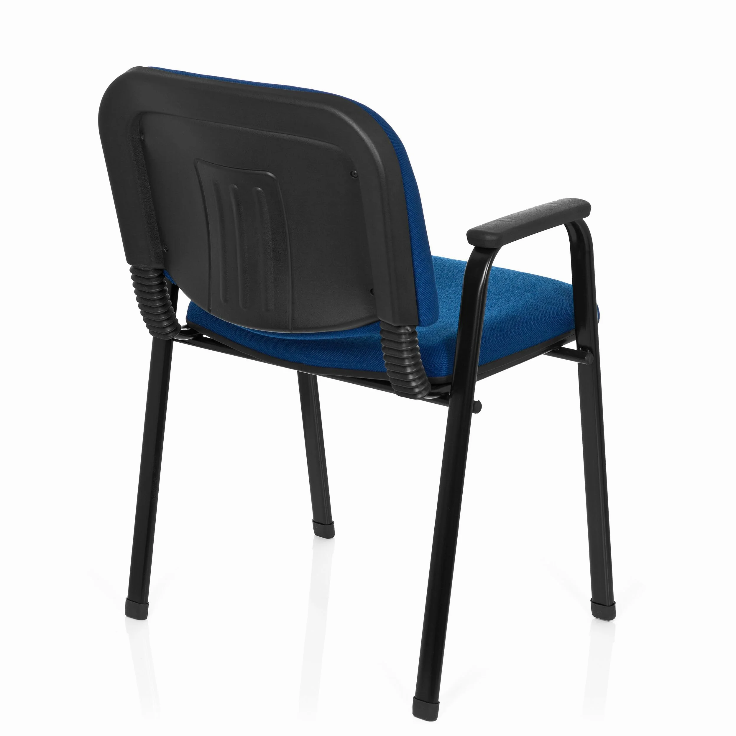 HJH Office 704341 Sedia visitatore XT 650 Fabric Blu Sedia da conferenza imbottita con braccioli, impilabile