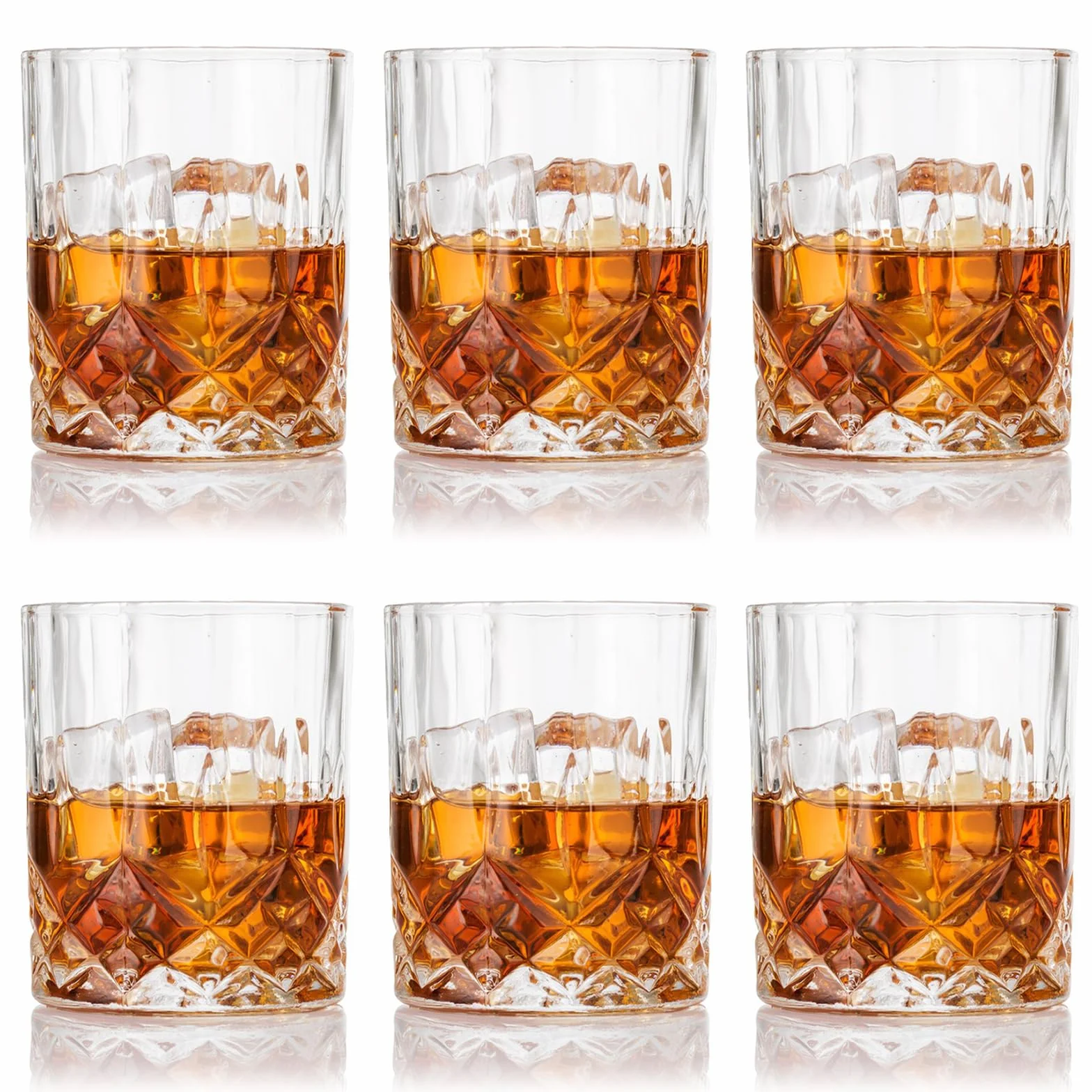 6 Pezzi Bicchieri da Whisky 330 ml Cristallo Senza Piombo per Cocktail Vetro Regalo
