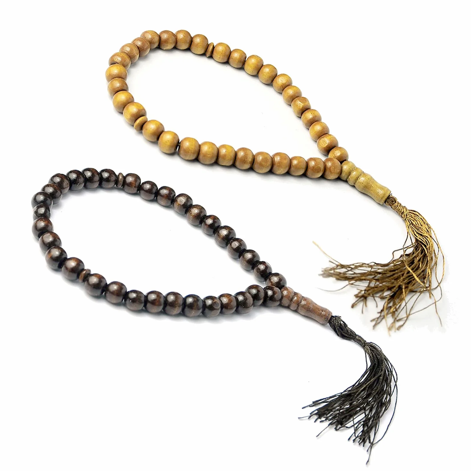 Perline di preghiera musulmane in legno, 8 mm, 33 rosario islamico Tasbih - Regalo di compleanno