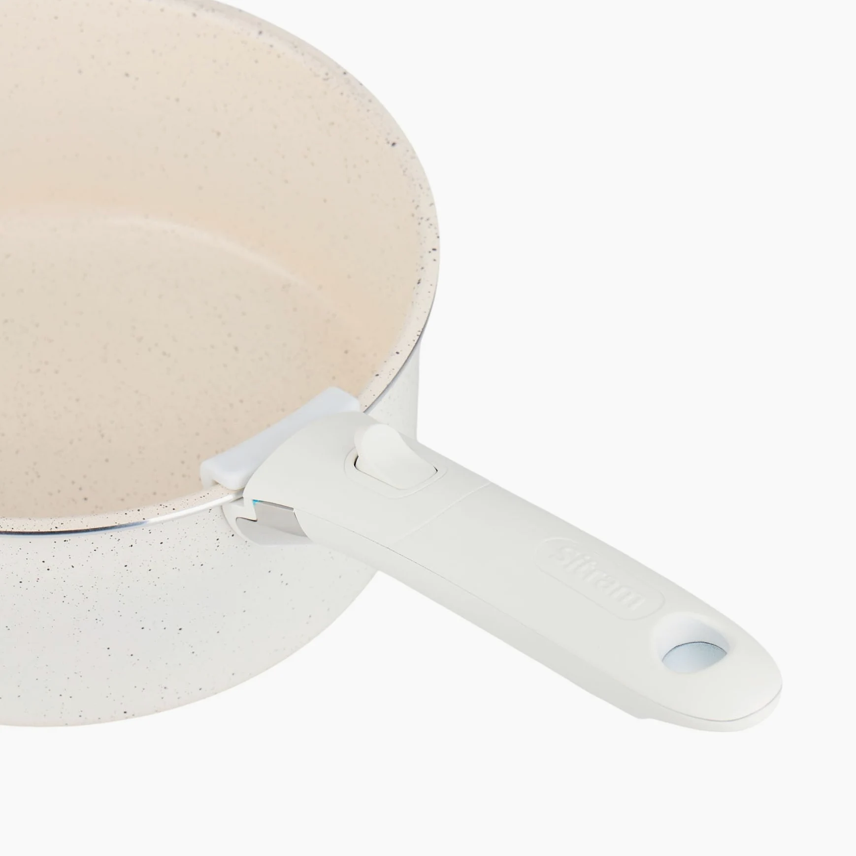 Sitram 716977 - Set di pentole in alluminio, 10 pezzi, colore: bianco, rivestimento ceramico sano senza PFAS, 2 padelle Ø20/28, 2 pentole Ø18/20, 1 padella Ø26 + 3 coperchi – tutti i piani cottura