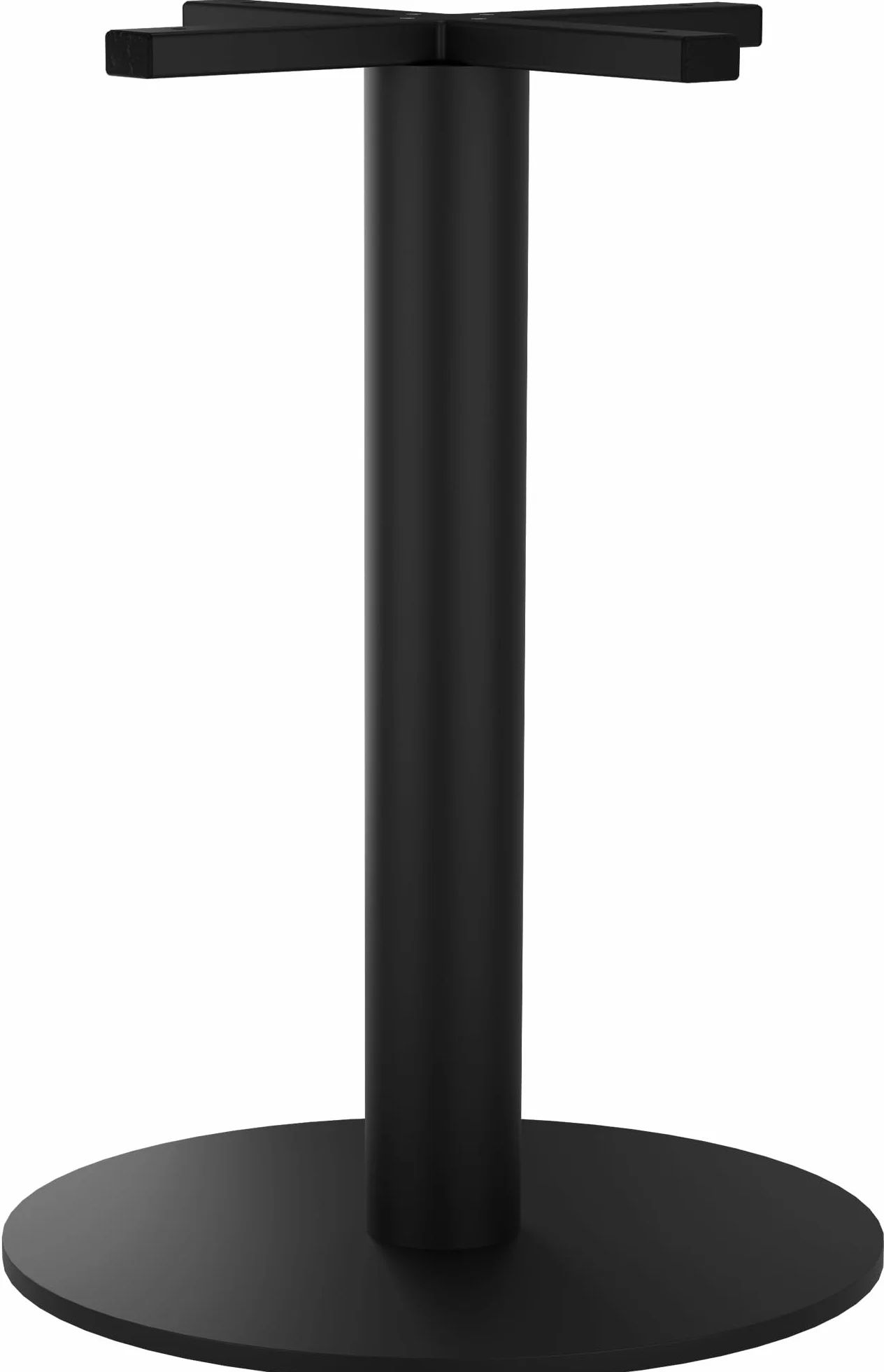 CLP Base del tavolo in metallo nero, gambe del tavolo Marudi in acciaio verniciato a polvere, robusta base del tavolo per interni ed esterni, Colore:nero, Forma:rotondo