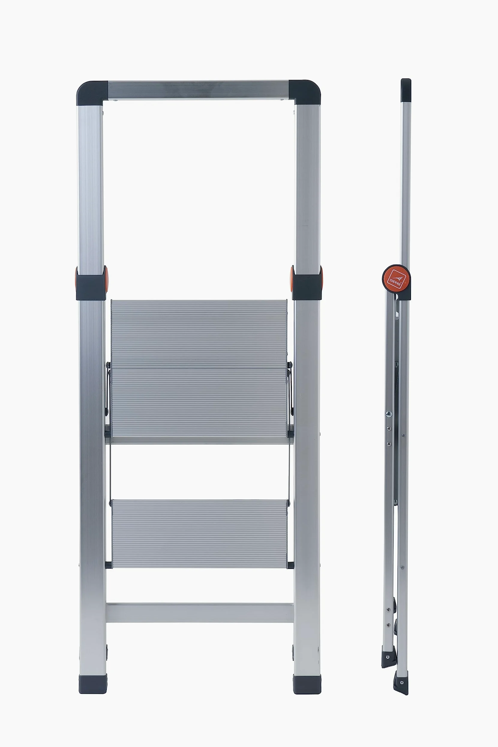GIERRE Sgabello con parapetto alto in alluminio SLIMSTEP 2 gradini