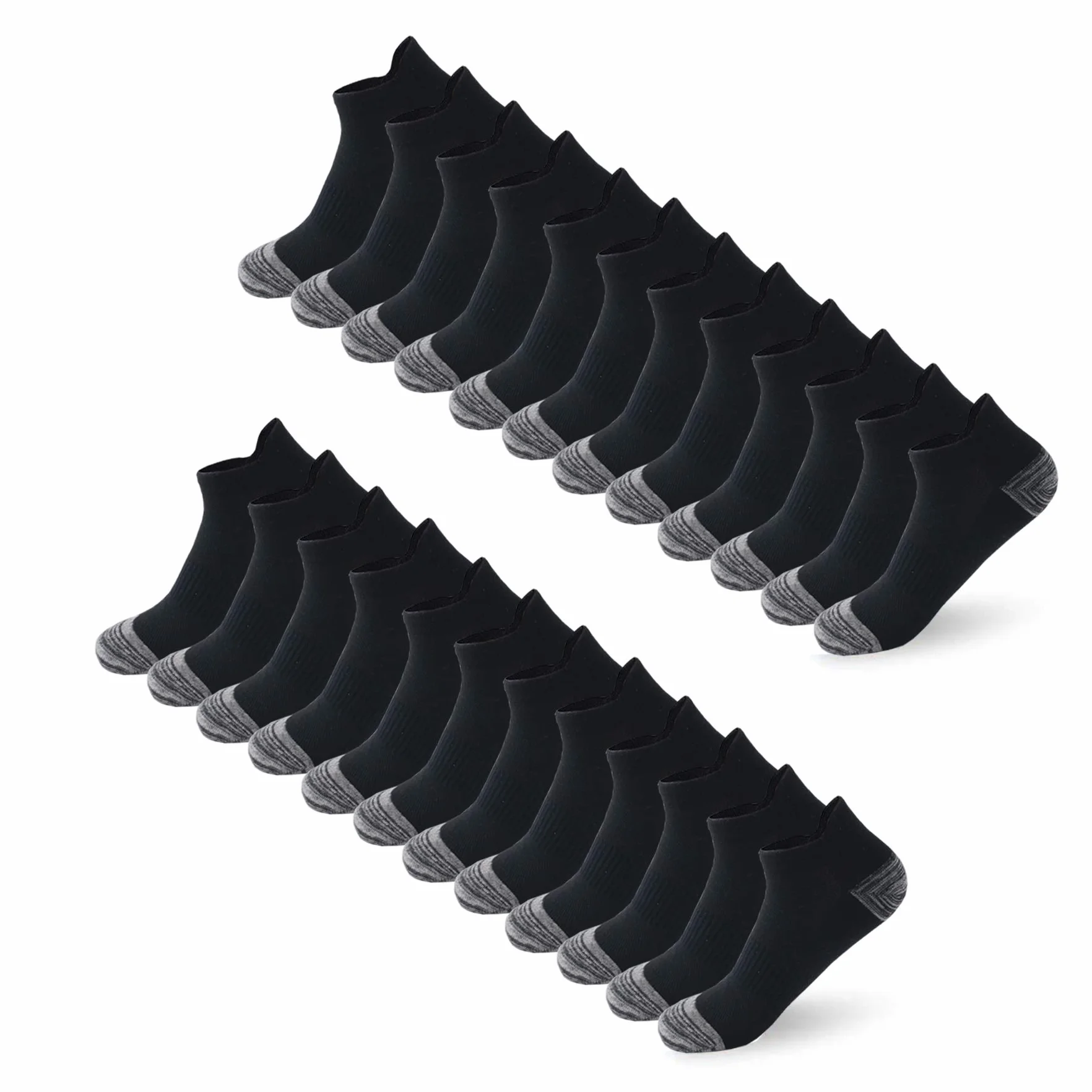 BUDERMMY Calzini Uomo 12 Paia Calze Sportivi rinforzati tallone punta Cotone Traspirante