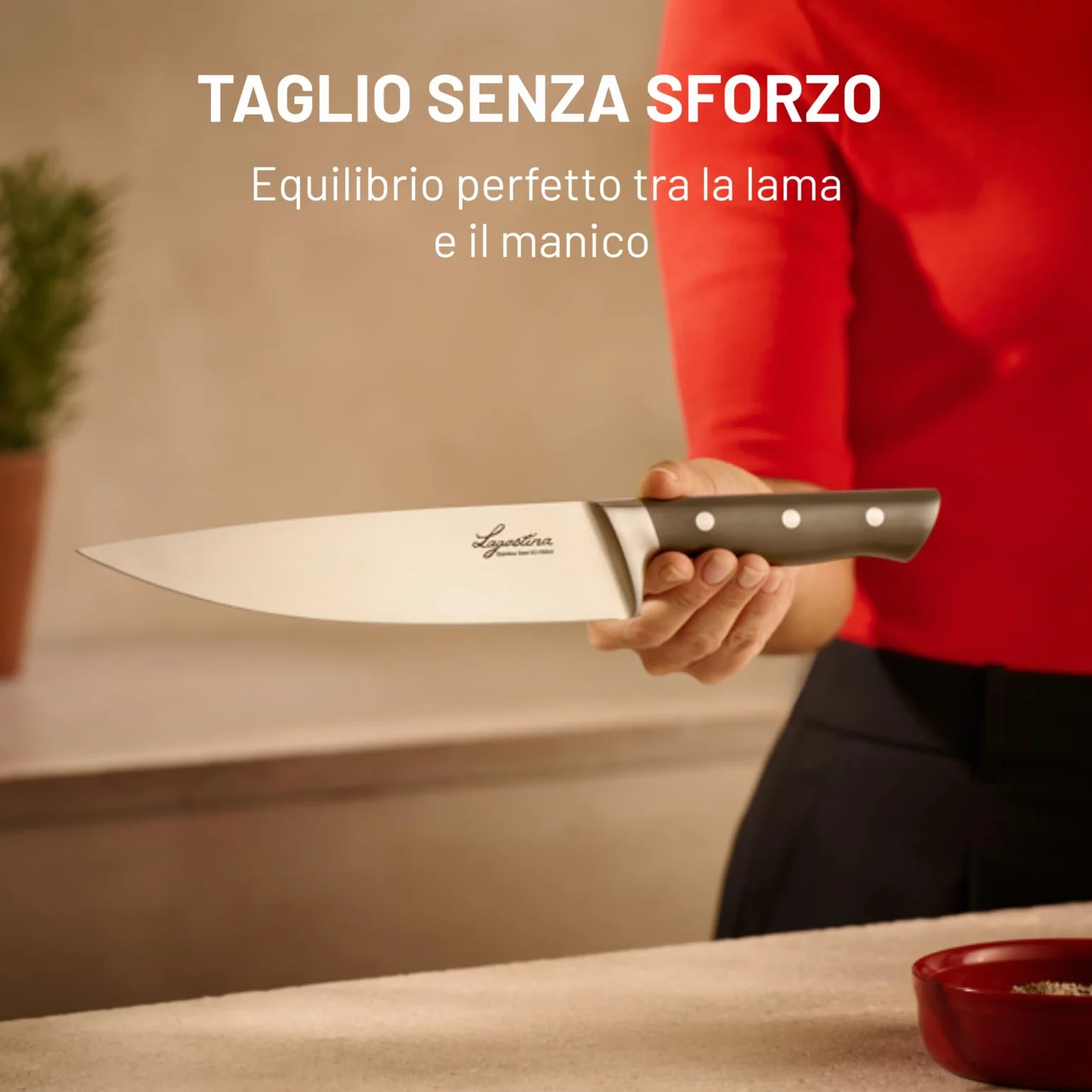 Lagostina Virtuoso Coltello da Chef 20cm Acciaio Inox Lama