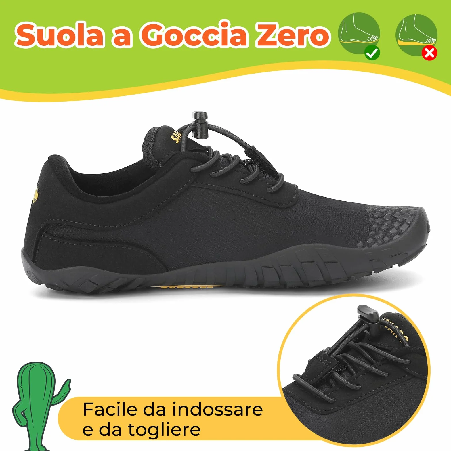 SAGUARO Barefoot Shoes Bambini Traspiranti Scarpe Minimaliste Gr.24-36