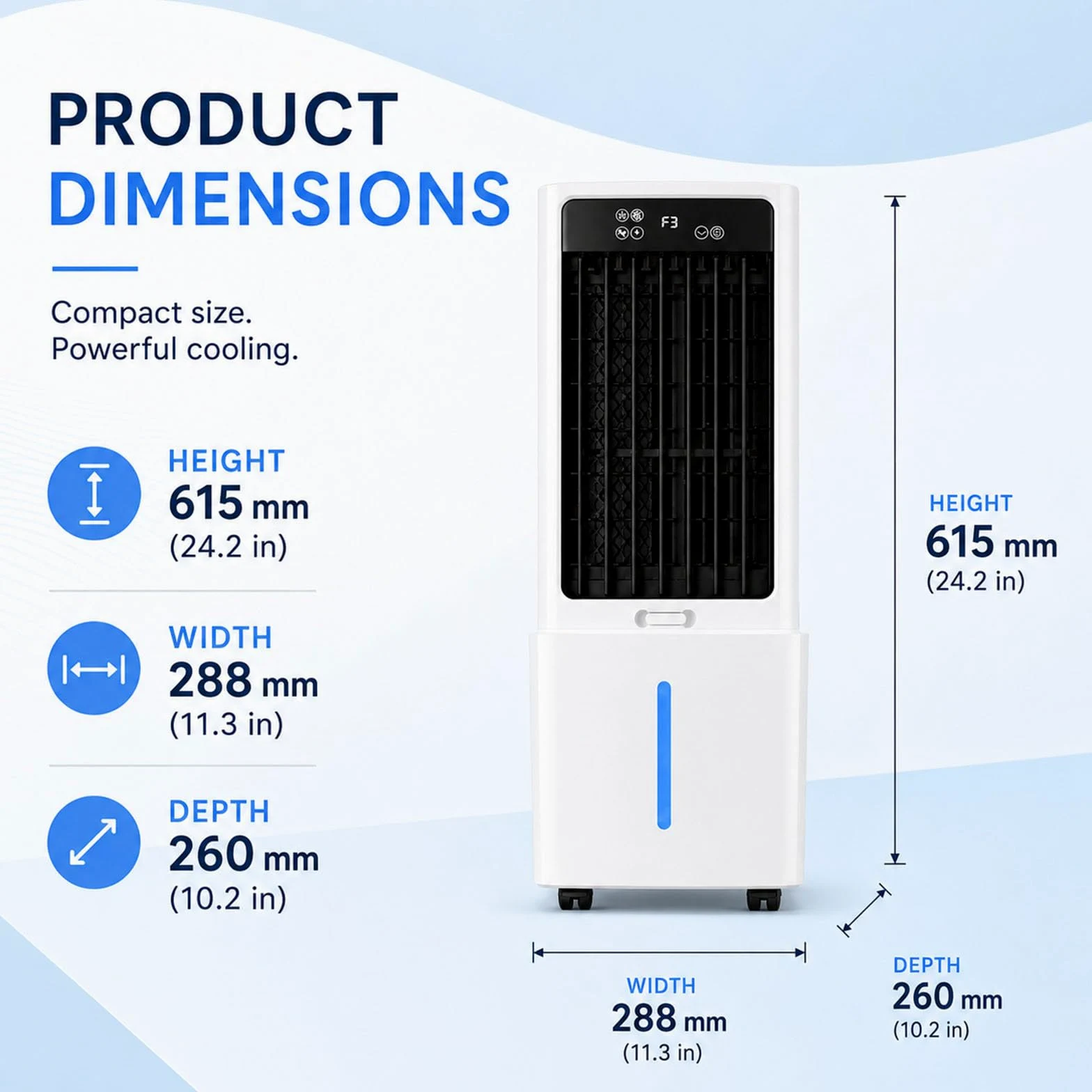 Rinfrescatore Evaporativo 12L, Ventilatore ad Acqua Portatile con Telecomando, Climatizzatore Silenzioso con 4 Panetti di Ghiaccio, Timer 12H, 3 Velocità, per Camera da Letto, Ufficio e Casa