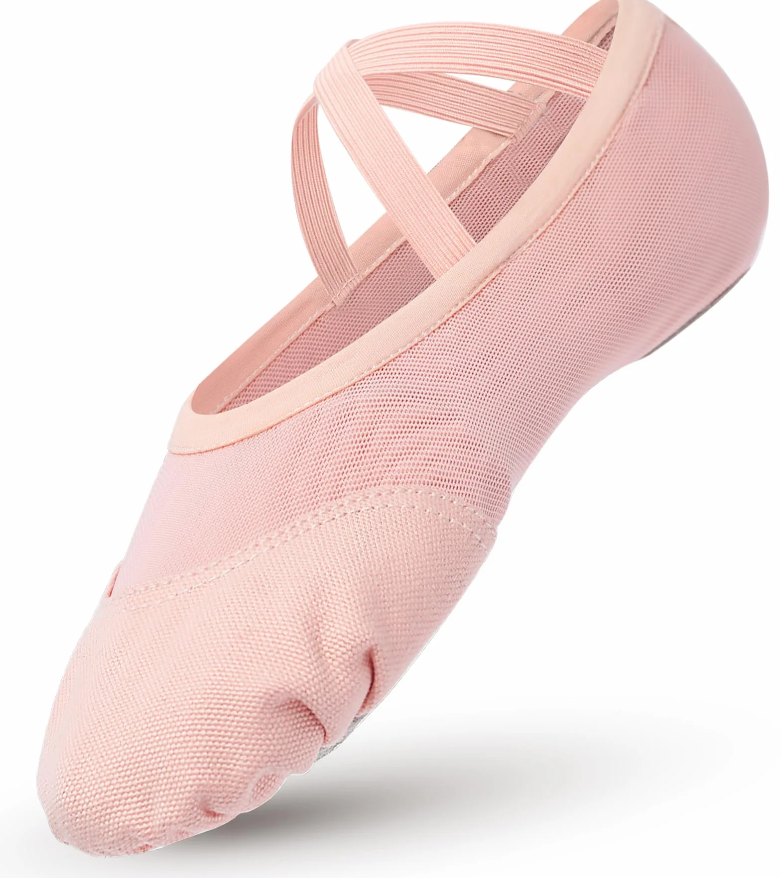 Scarpette Danza Classica Bambina Mezze Punte Scarpe Ballerina Tela Mesh Suola Cuoio
