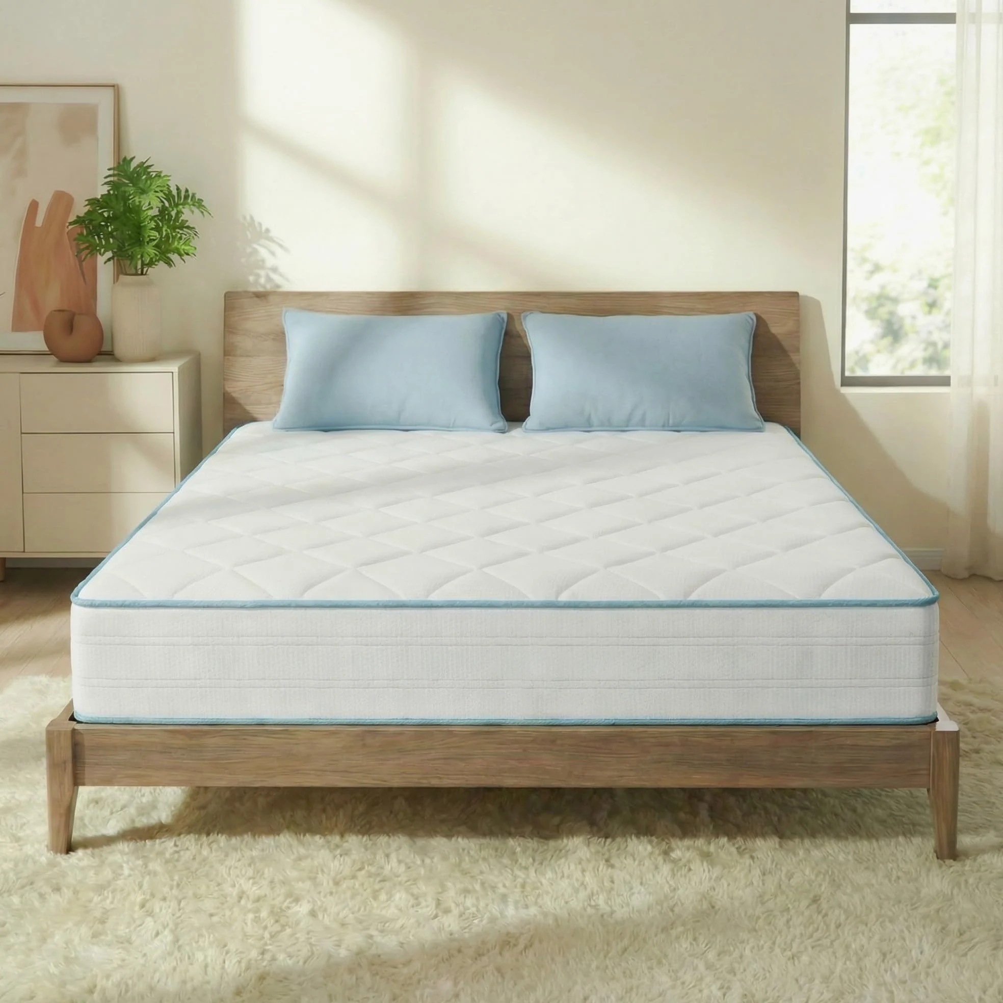 Sleephome Materasso Matrimoniale 160x190 h 20 cm Molle Insacchettate e Memory Lite Vaniglia - Ortopedico, Sostegno Dinamico, Stabilità di Coppia - Made in Italy