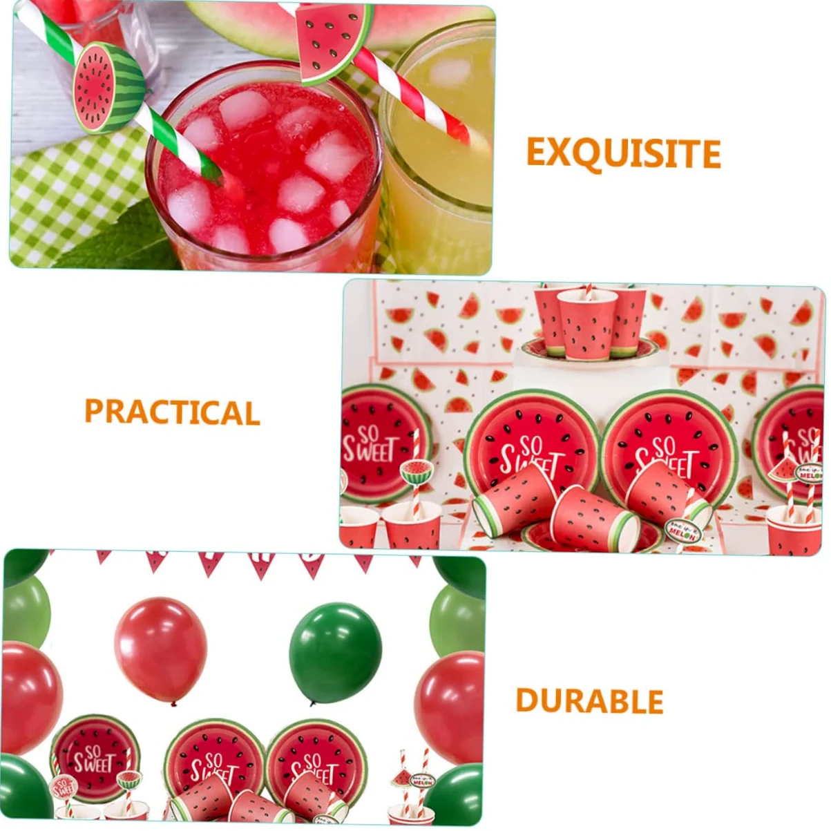 CALLARON 160pezzi Decorative Anguria Per Biodegradabili Per Compleanni e Hawaii Per Cocktail e Bevande