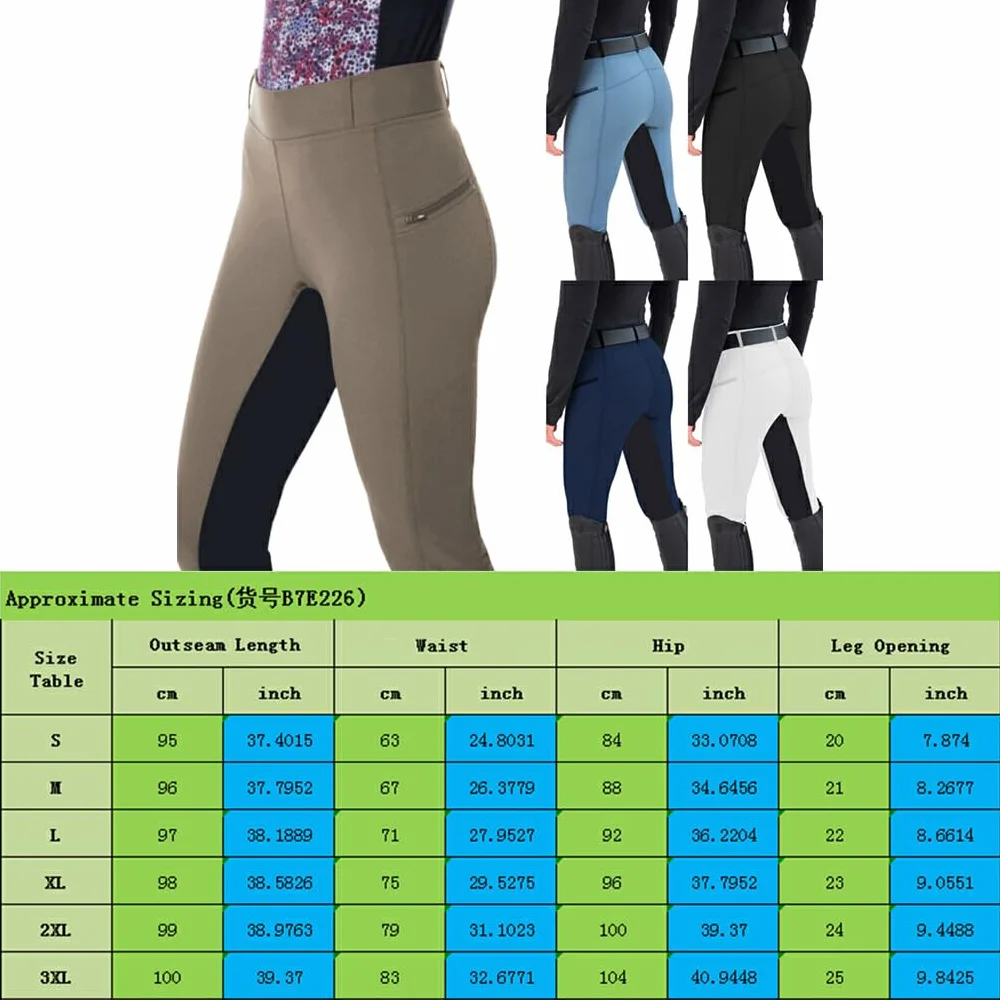 Pantaloni da Equitazione in Poliestere Blu Scuro XXL