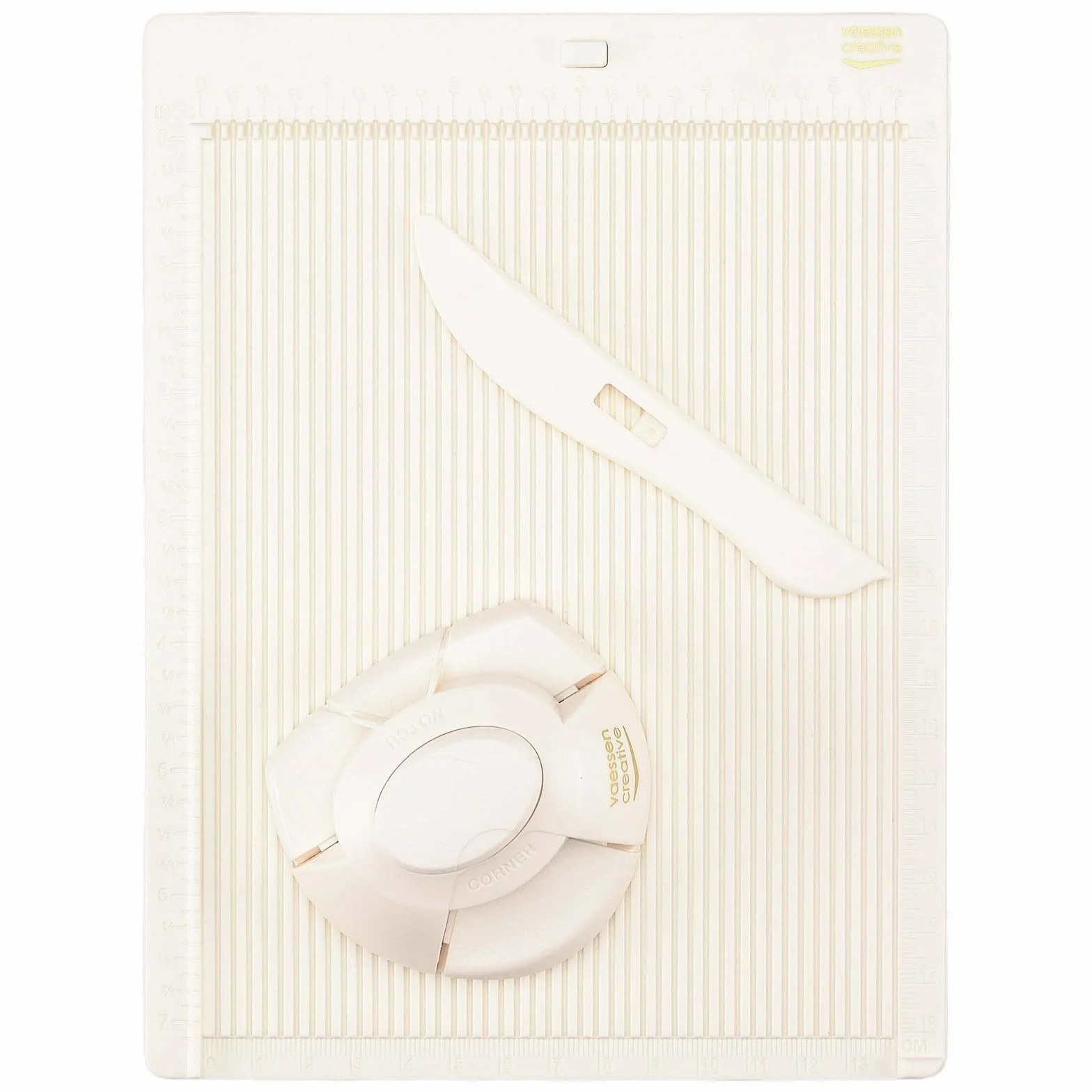 Vaessen Creative Kit per Realizzare Biglietti e Buste, con punzonatrice in plastica/Acciaio, Grigio