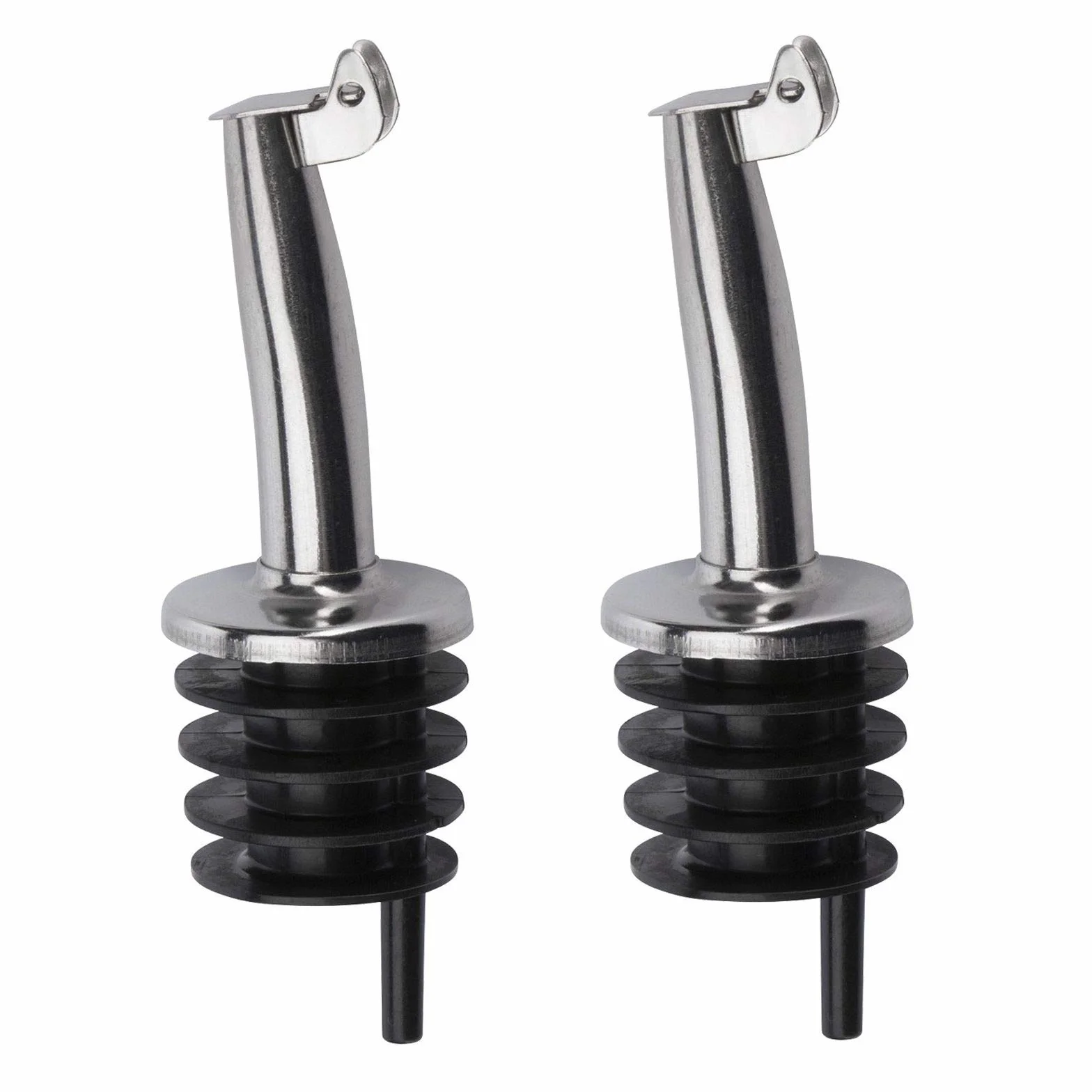 Westmark 2 Beccucci per Bottiglie di Liquori, Olio e Aceto, Acciaio Inossidabile, Argento