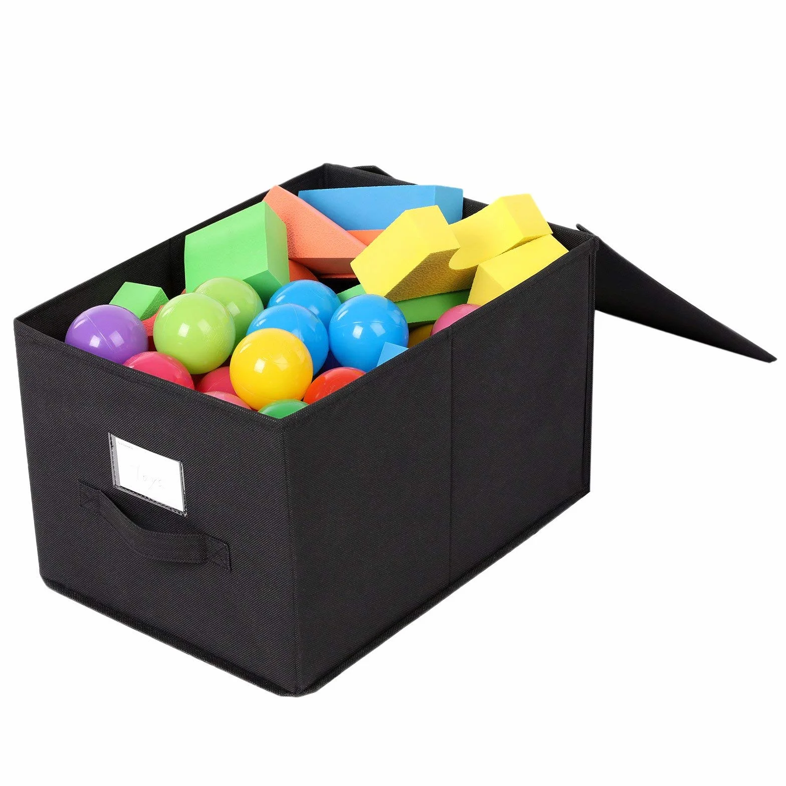 SONGMICS Set di 3 Contenitori Portaoggetti in Tessuto Non Tessuto con Coperchi 40x30x25 cm Nero RFB03H