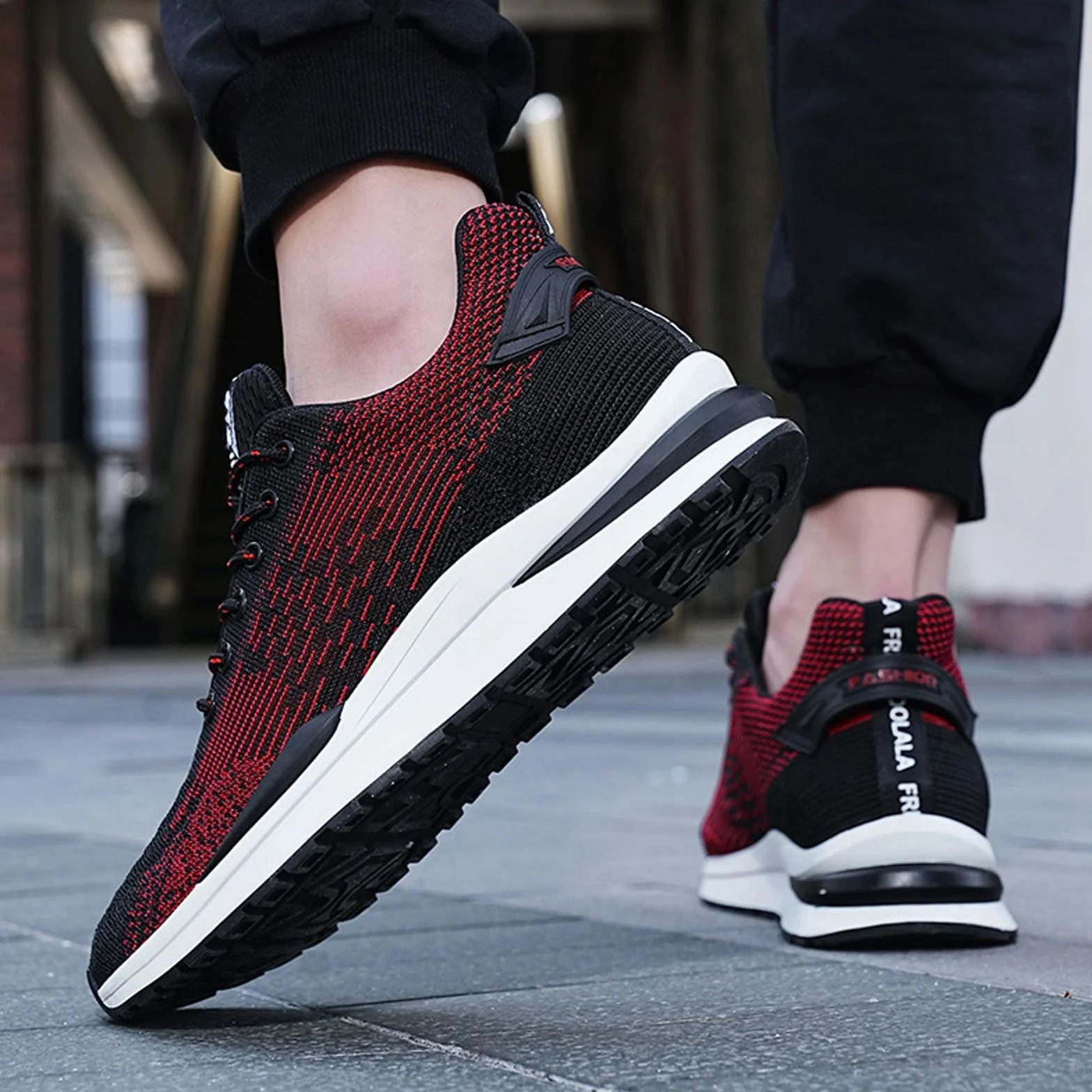 Scarpe da ginnastica da uomo, invisibili, con lacci, altezza regolabile, altezza 6 cm, tacco nascosto