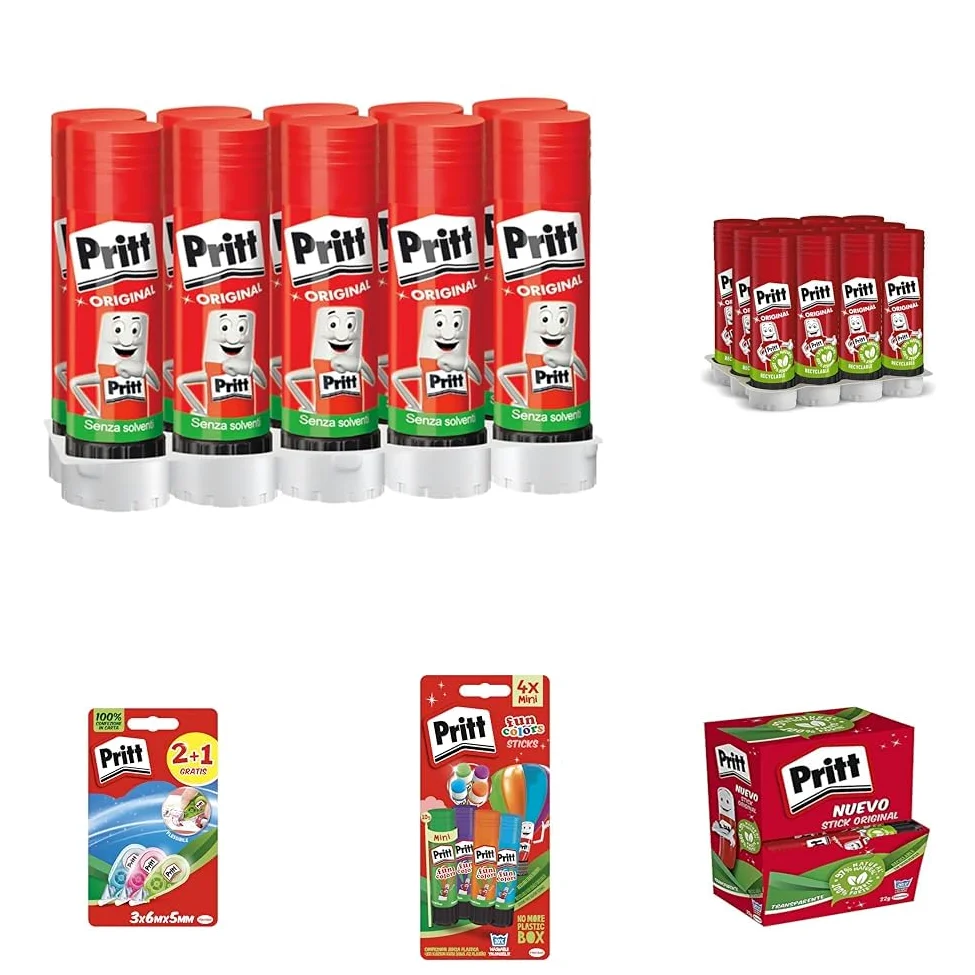 Pritt Colla Stick 10 x 43g, colla per bambini sicura e affidabile, colla Pritt per lavoretti e fai da te, con una tenuta forte per uso scuola e ufficio, 10 stick x 43g