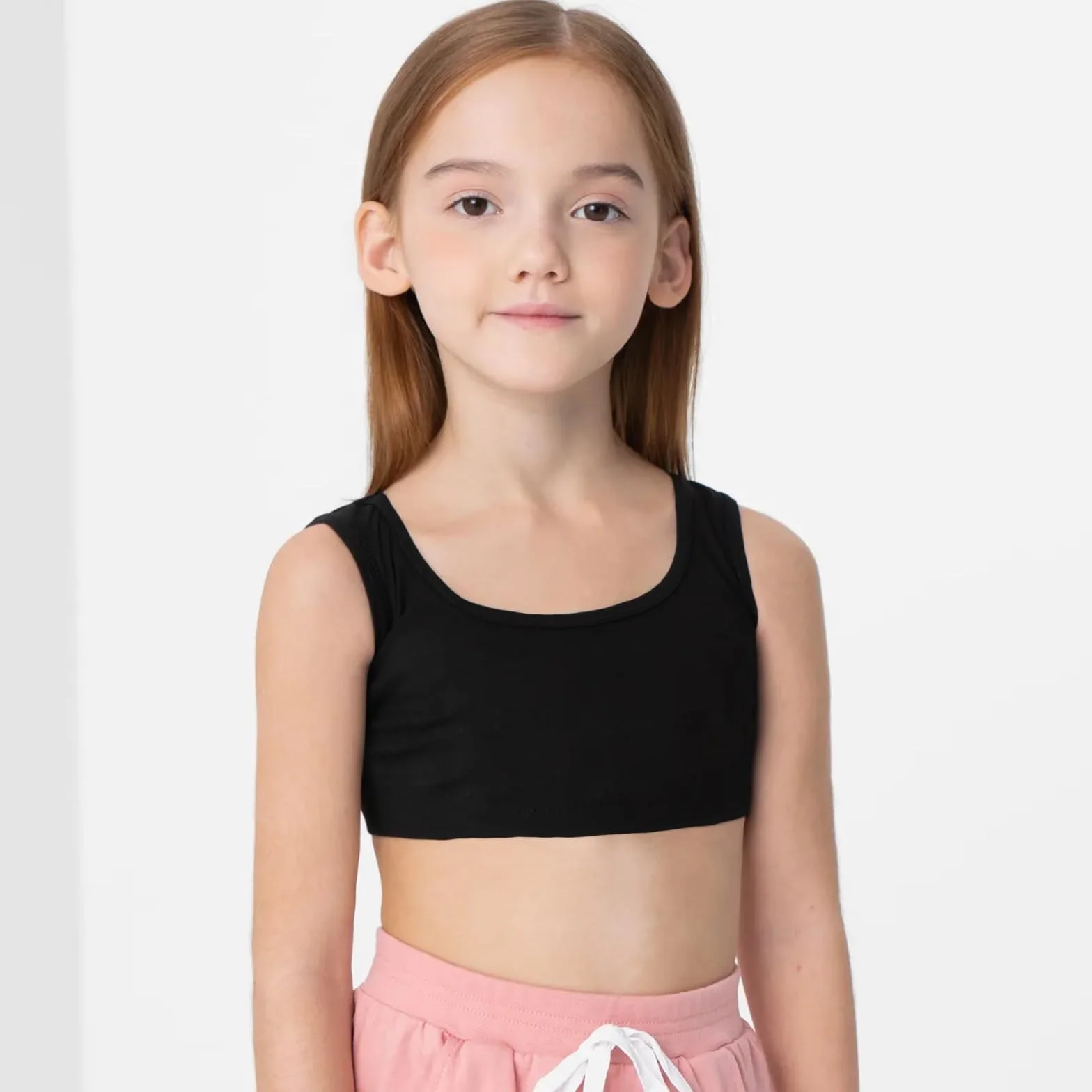 FUIPVGI Confezione da 4 reggiseni corti per ragazze in cotone morbido non imbottito