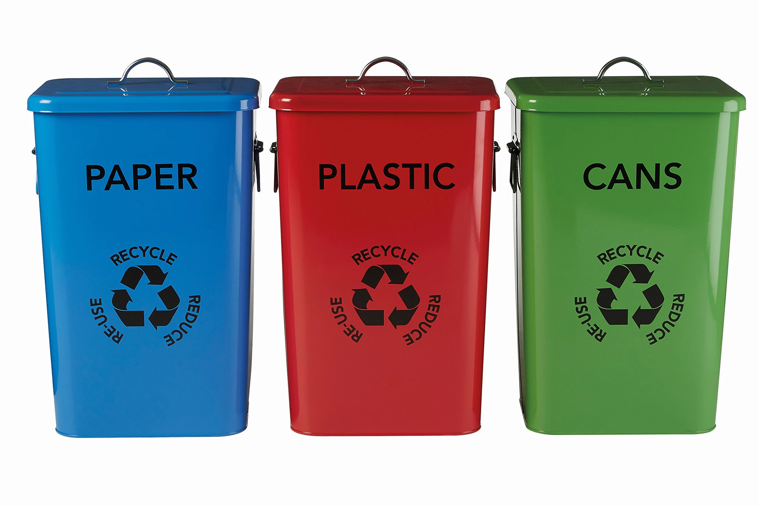 Premier Housewares - Cestini in plastica, Carta e lattine con Logo, Multicolore, Set da 3