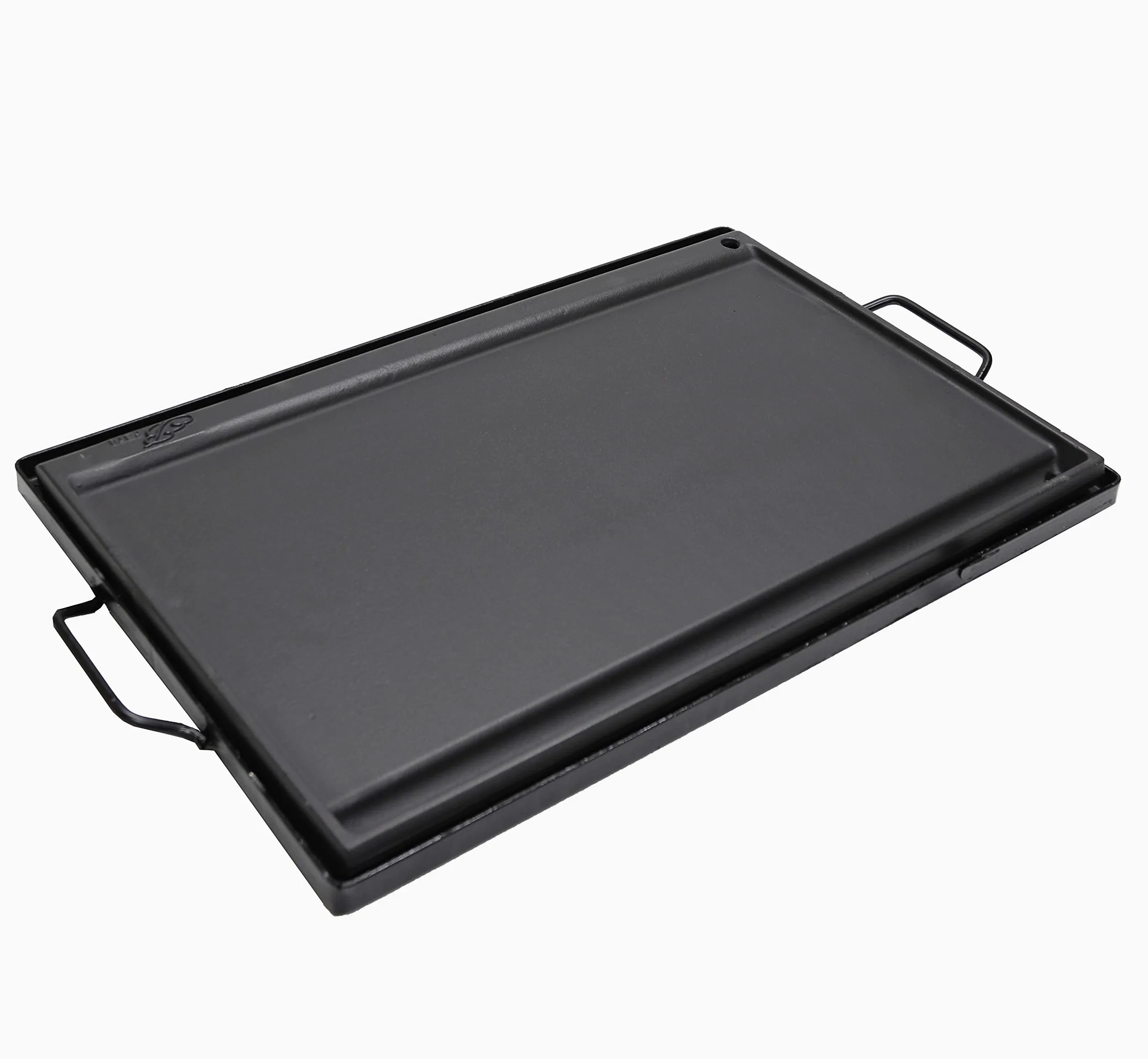 FONDERIA BONGIOVANNI | Bistecchiera Ghisa | 59,5x38 cm | Piastra in Ghisa Smaltata | Casa Cucina Barbecue | Rettangolare | con Telaio in Ferro con Manici