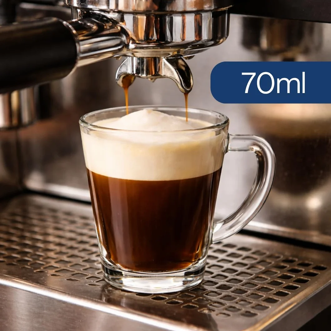 Generico Tazzine da Caffè in Vetro 70 ml Set 12 Pezzi Lavabili in Lavastoviglie