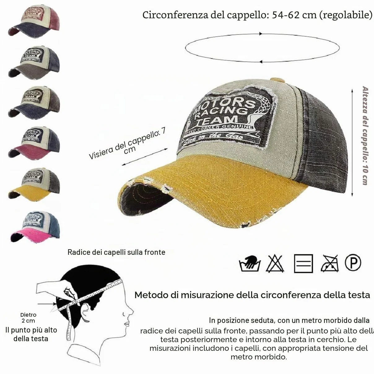 Tuopuda Cappellino Baseball Vintage Snapback Berretto da Baseball Cotone Moto