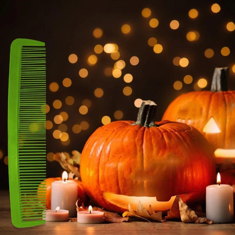 Pettine gigante per capelli scherzoso 38 cm x 13 cm verde plastica