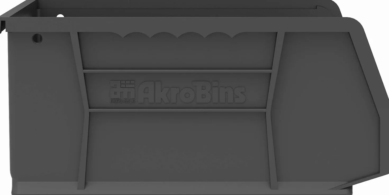 Akro-Mils 30235 AkroBins Plastic Storage Bins, 6-Pack Stackable, 27,6 x 27,9 x 12,7 cm, Nero