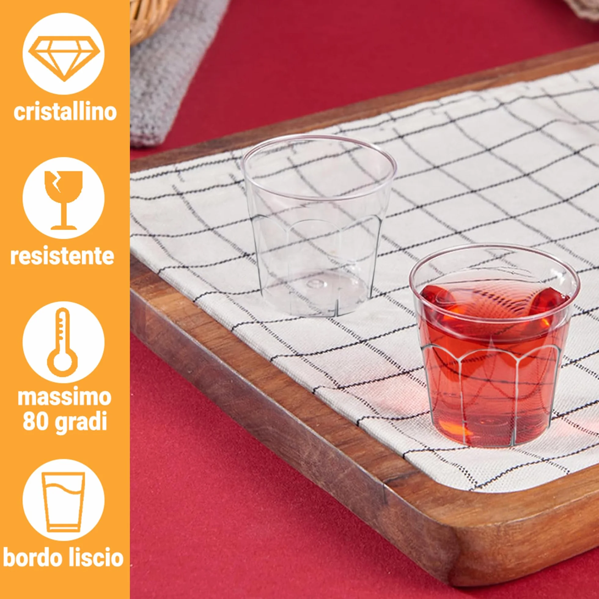 G.M. DISTRIBUZIONE Bicchieri da Liquore Shot Plastica Rigida 25cc Ottagonali Resistenti Riutilizzabili per Feste
