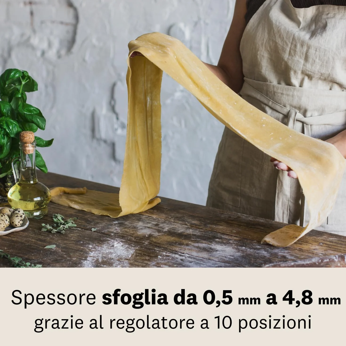 Marcato Nuova Atlas 150 Premium Pasta Maker Macchina per la Pasta Acciaio Cromato 10 Spessori AT-150-ROL-PRM