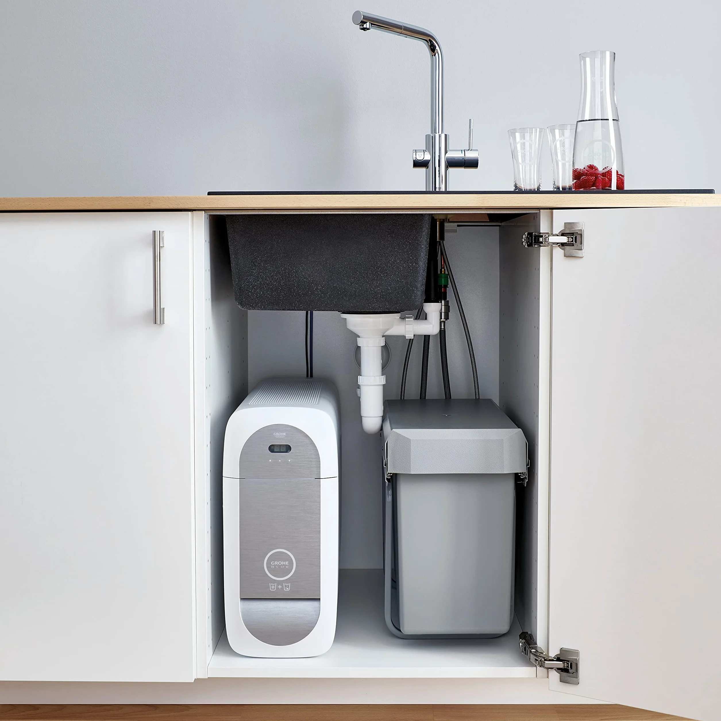GROHE Bidone Spazzatura, raccolta differenziata, per basi sottolavello dotate di sistemi ad anta battente, larghezza mobile minima 30 cm, 40855000