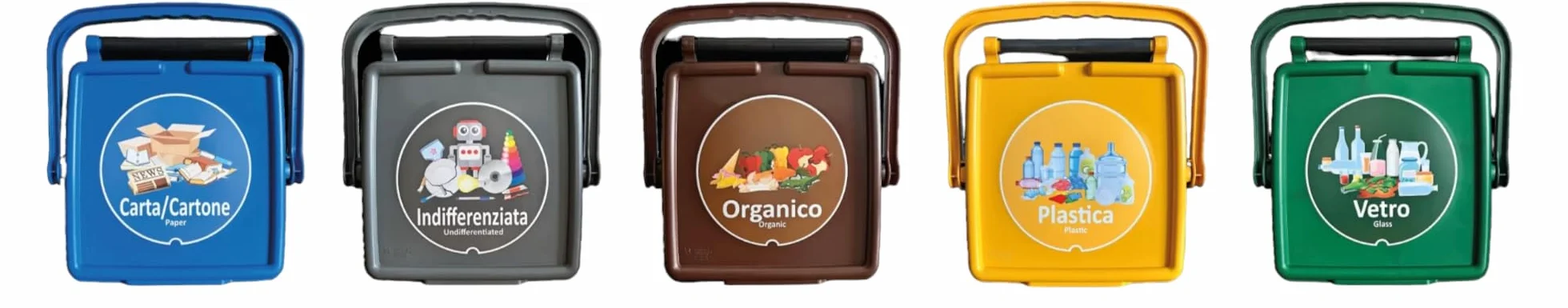 Generico Pattumiera LT 35 secchio per differenziata, secchio per la raccolta differenziata porta a porta. (MARRONE)