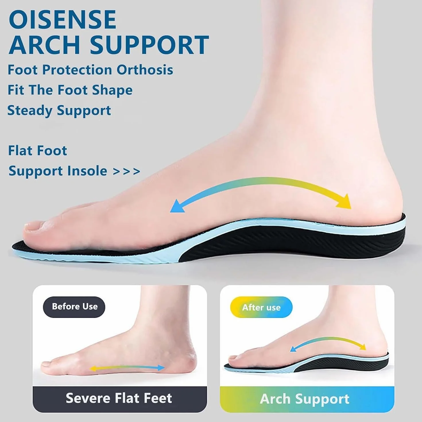 Solette Ortopediche Supporto Per Arco Plantare, Solette Scarpe Plantari Ortopedici Per Piede Piatto,sport Solette Scarpe Per Piedi Piatti, Fascite Plantare, Per Uomini E Donne (41-42)