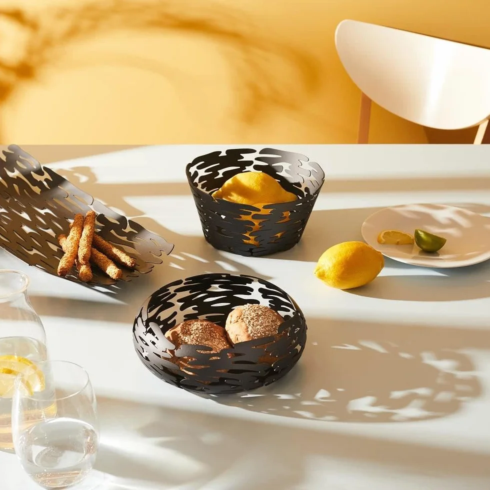 Alessi Barknest BM02 Cestino Portafrutta Design Acciaio Inox 18/10 Lucido