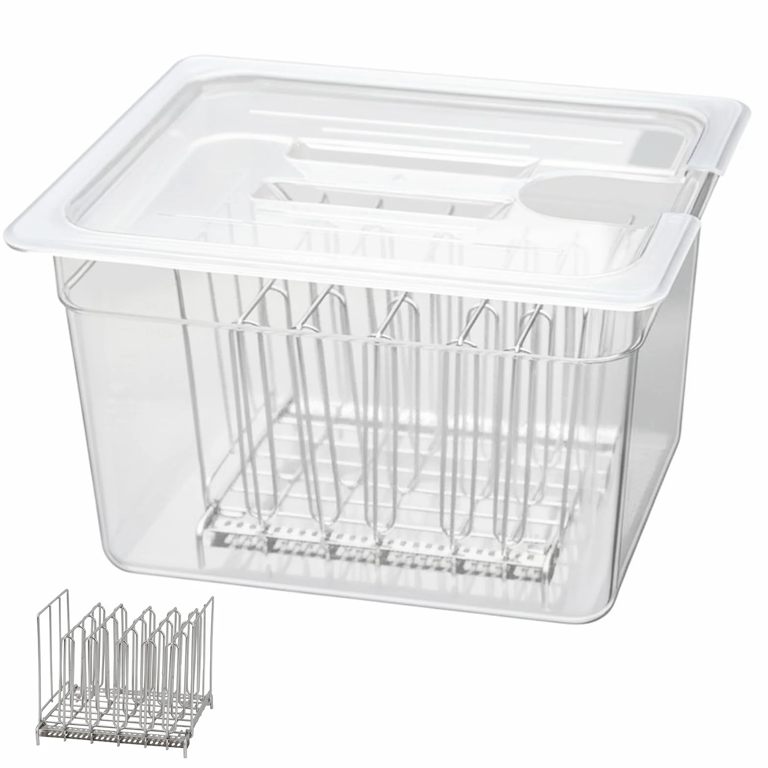 Sous Vide Contenitore 11L con coperchio e rack trasparente multifunzionale senza BPA