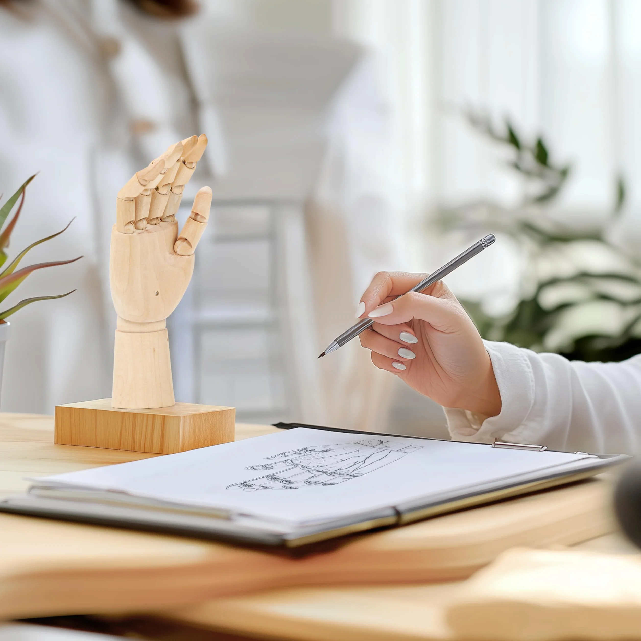 Belle Vous Mano articolata in legno sinistra e destra 18,5 cm per disegno e pittura 2 pezzi