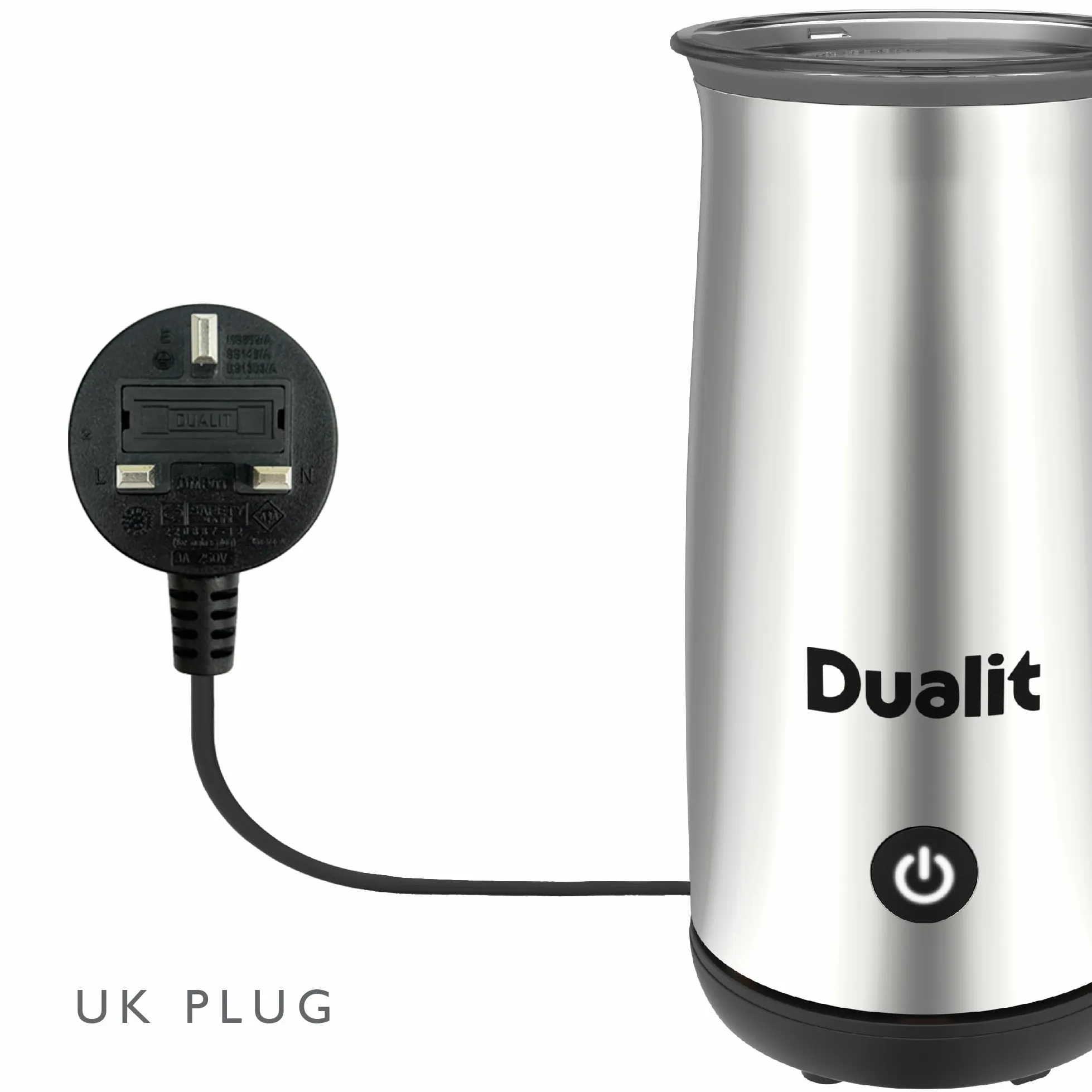 Dualit Macchina per cioccolata calda e montalatte - Capacità 250 ml - Polvere, bottoni e cioccolato grattugiato - Vellutata in 3 minuti - Caraffa senza fili - Cromato