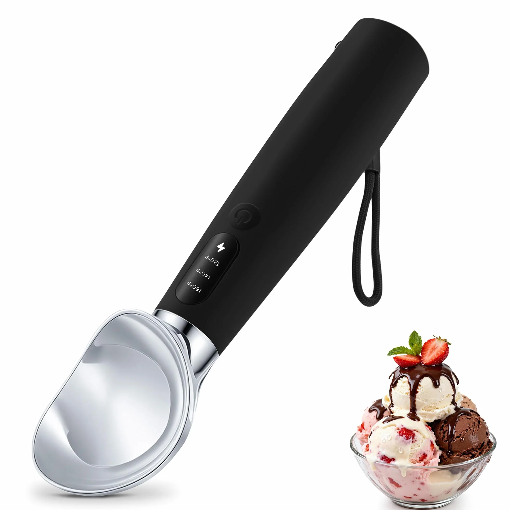 Paletta per gelato riscaldata ricaricabile 2600 mAh 3 livelli calore LED VRAIKO