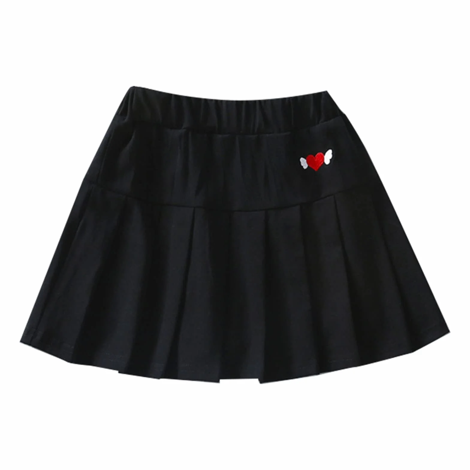 Gonna da donna in velluto a coste per bambini, a svasata, pieghettata, blu scuro