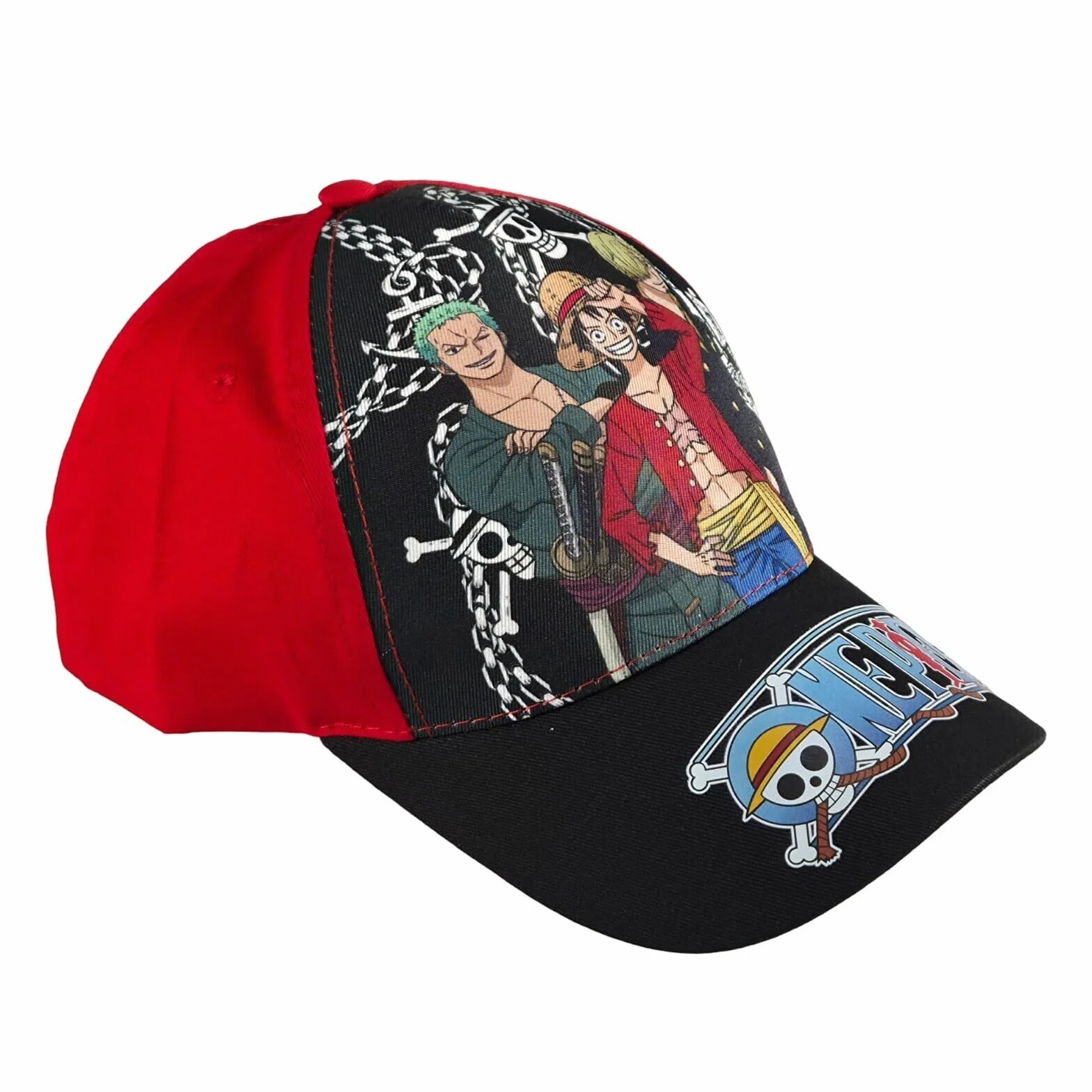 One Piece Berretto da baseball per bambini Ruffy Cappello di paglia misura regolabile 54-56 cm cotone visiera