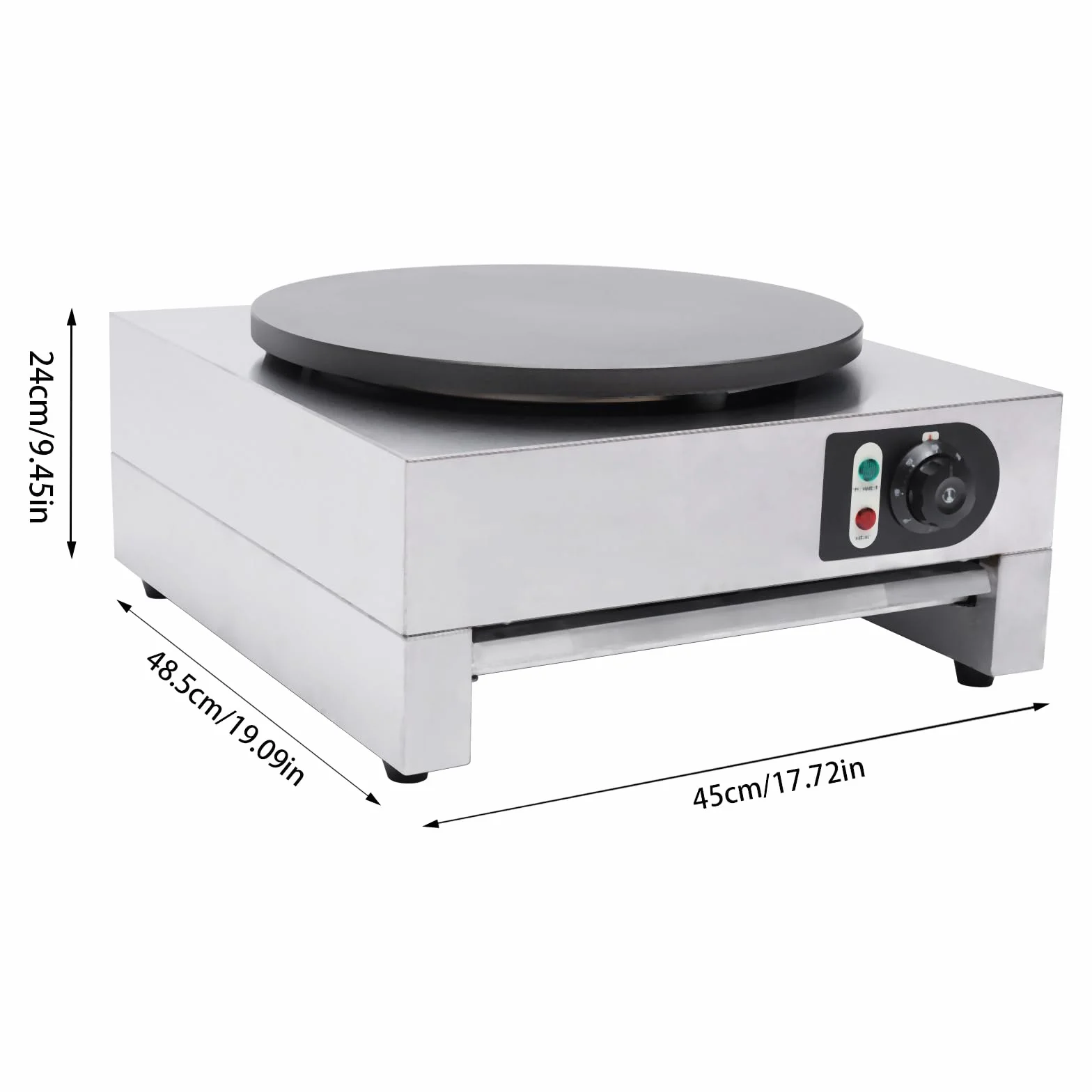 Crepes Maker 3000 W 40 cm 300 °C elettrico con spatola di legno