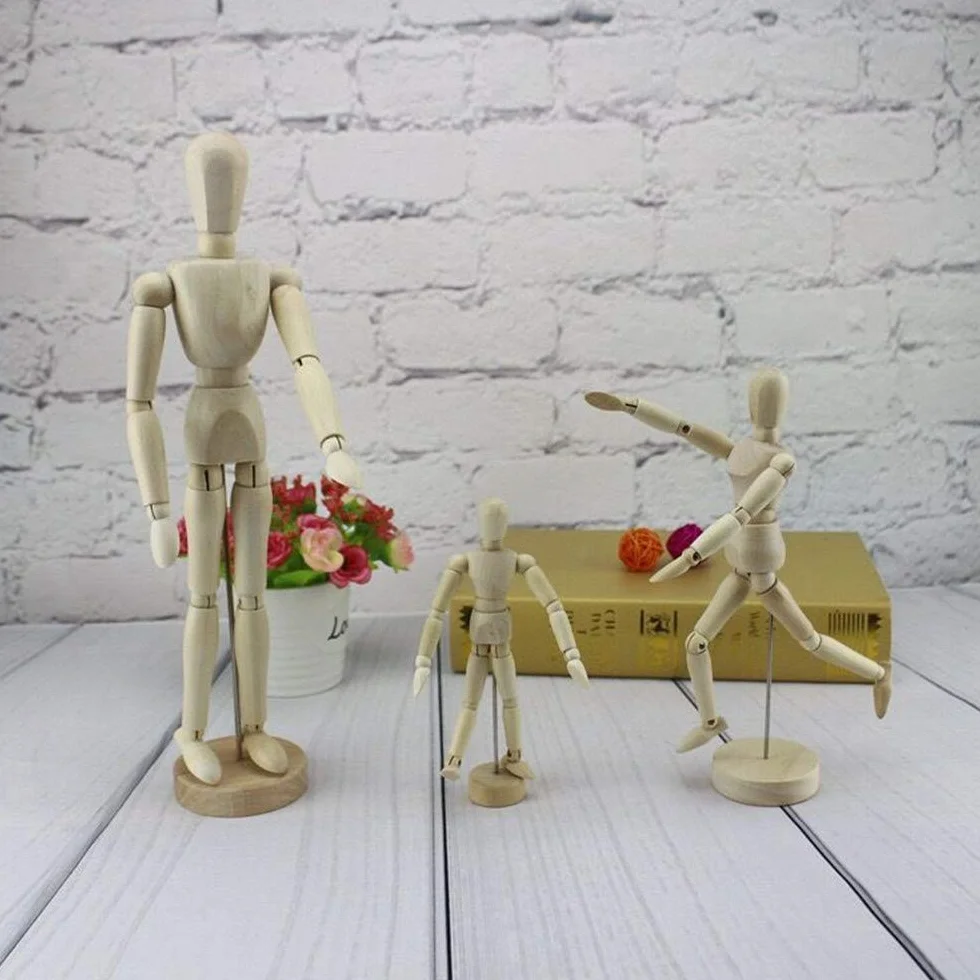 Manichino per Disegno Modello di Legno 8 Pollici Manikin Articolato per Artisti