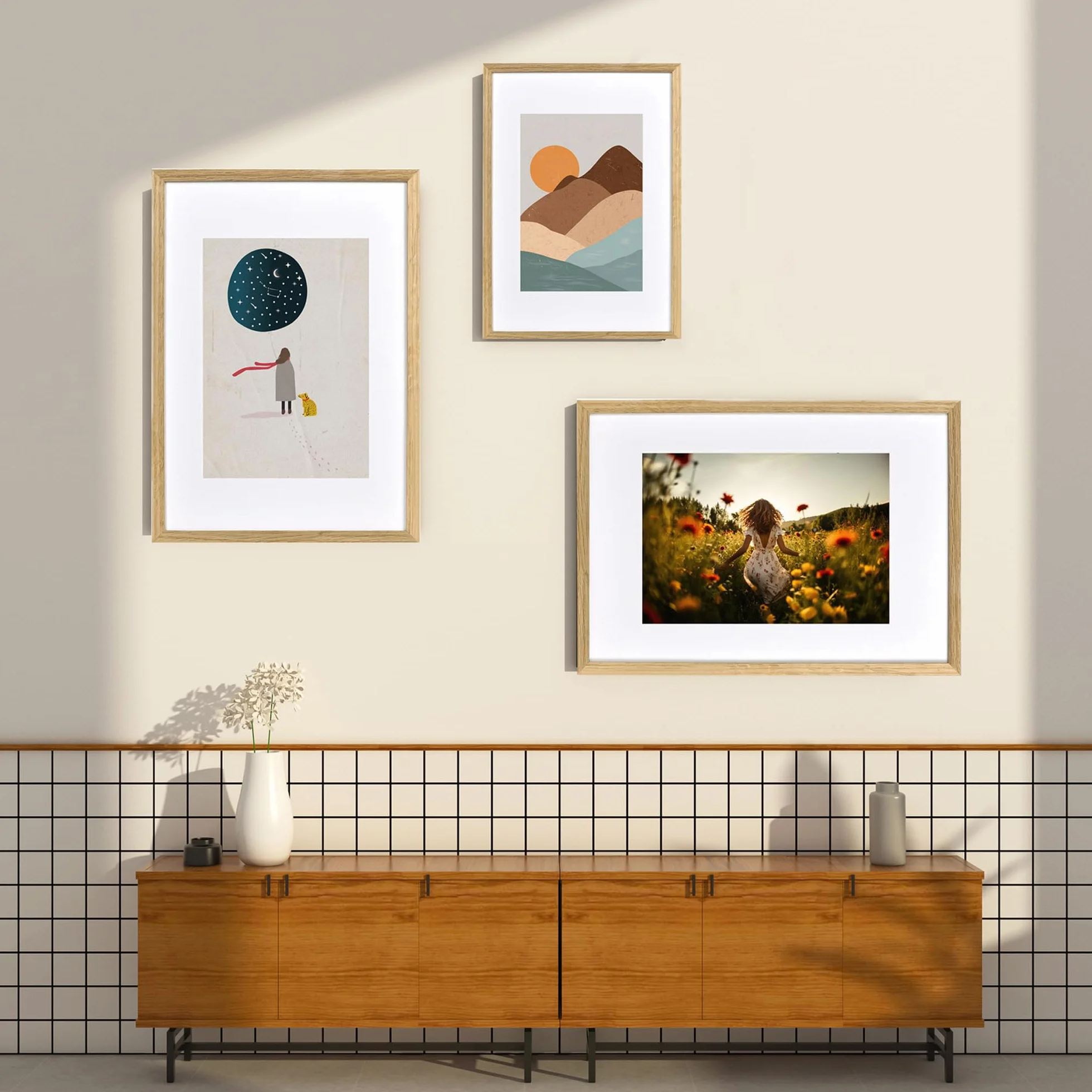 Cornice portafoto in legno rovere 30x40 cm con vetro acrilico