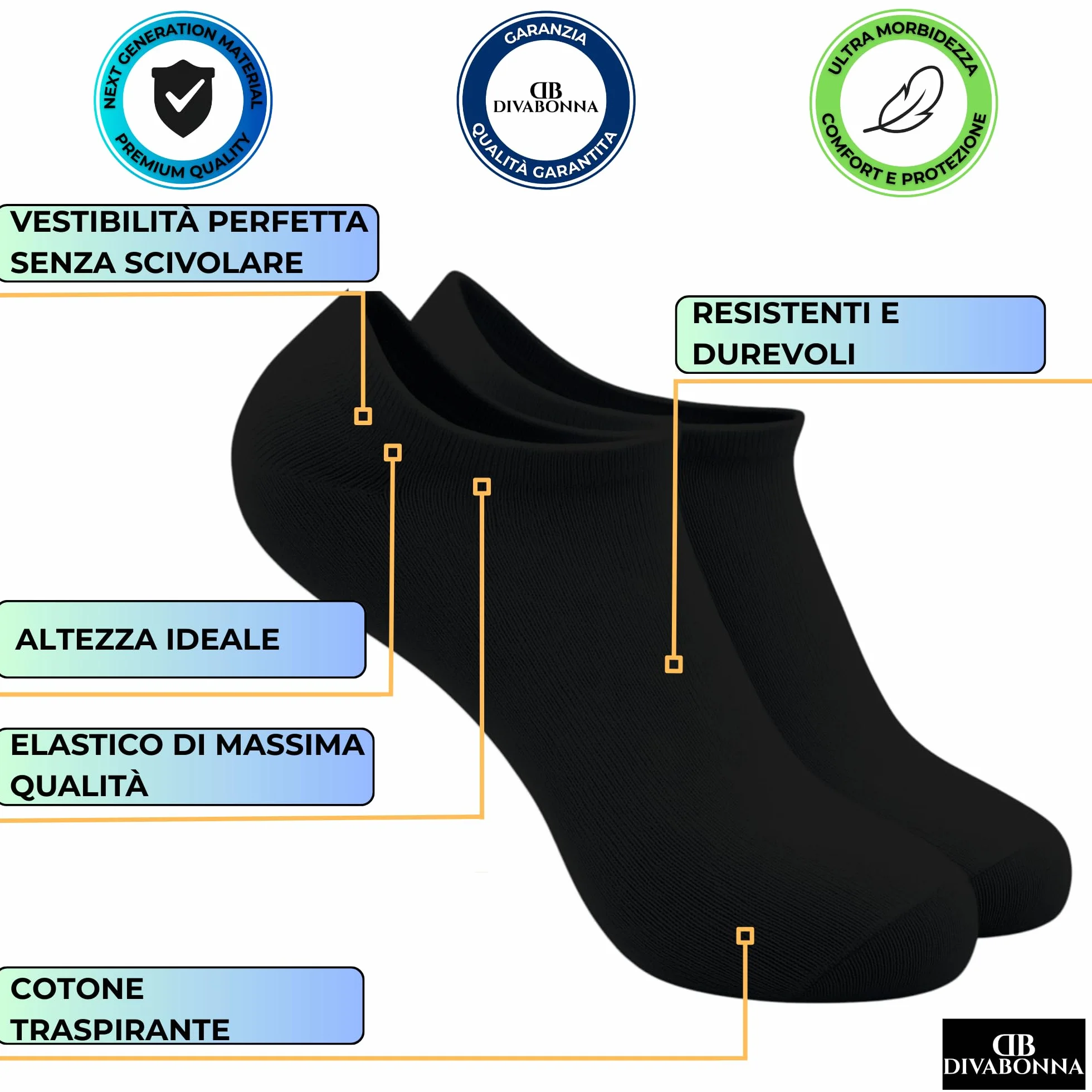 Calzini Uomo Corti Antiodore Traspirante Fantasmini 12 Paia