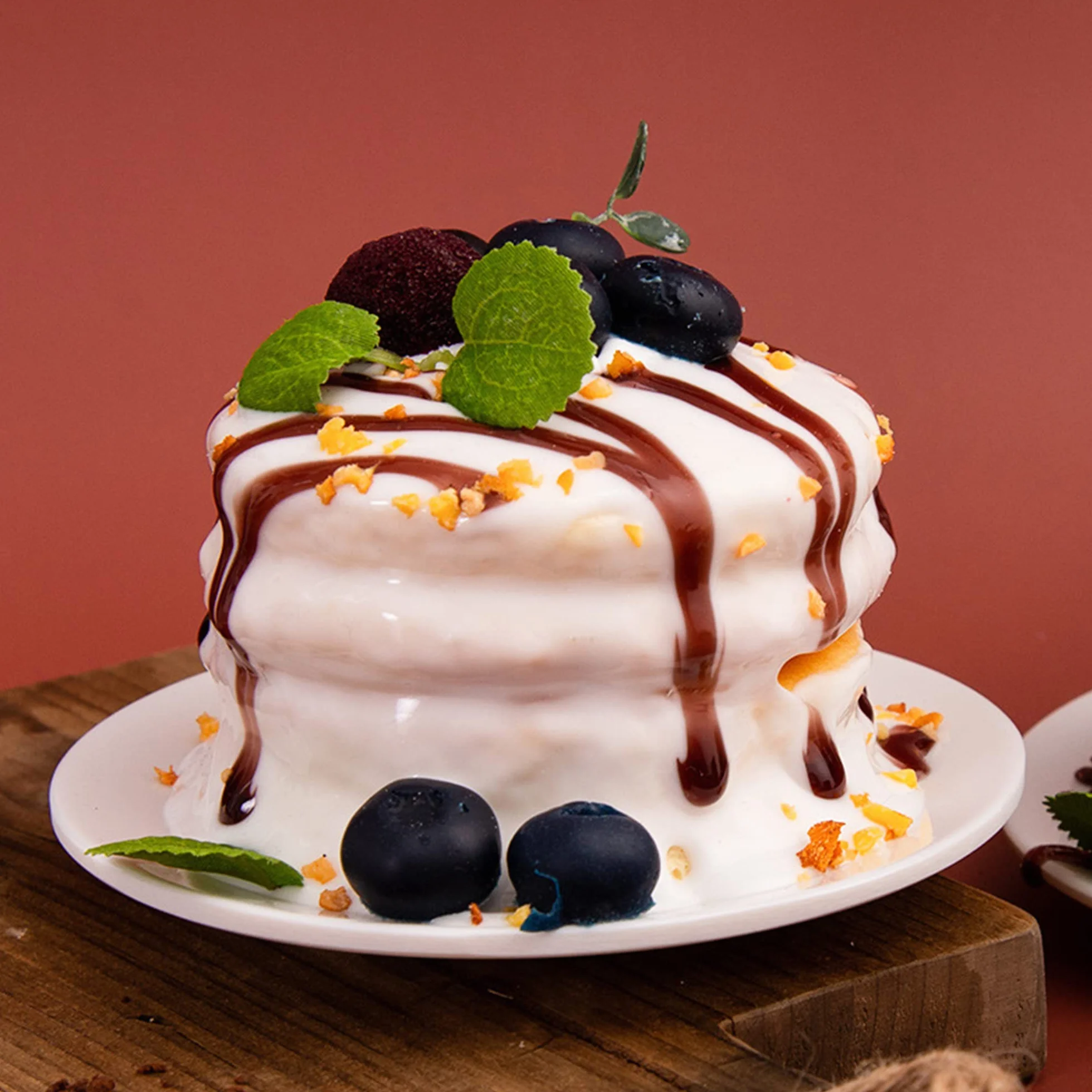 Torta Artificiale Simulazione Realistica Bianco Accessori Dessert Decorazione Forno