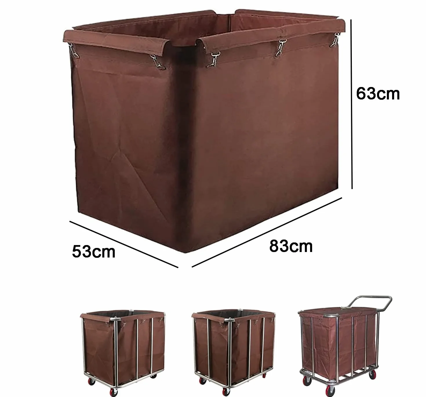 Borsa di Ricambio per Carrello della Lavanderia, Borsa di Fodera di Ricambio per Borse di Stoccaggio Rettangolari e Impermeabili in Tessuto Oxford per Carrello Cestino Commerciale