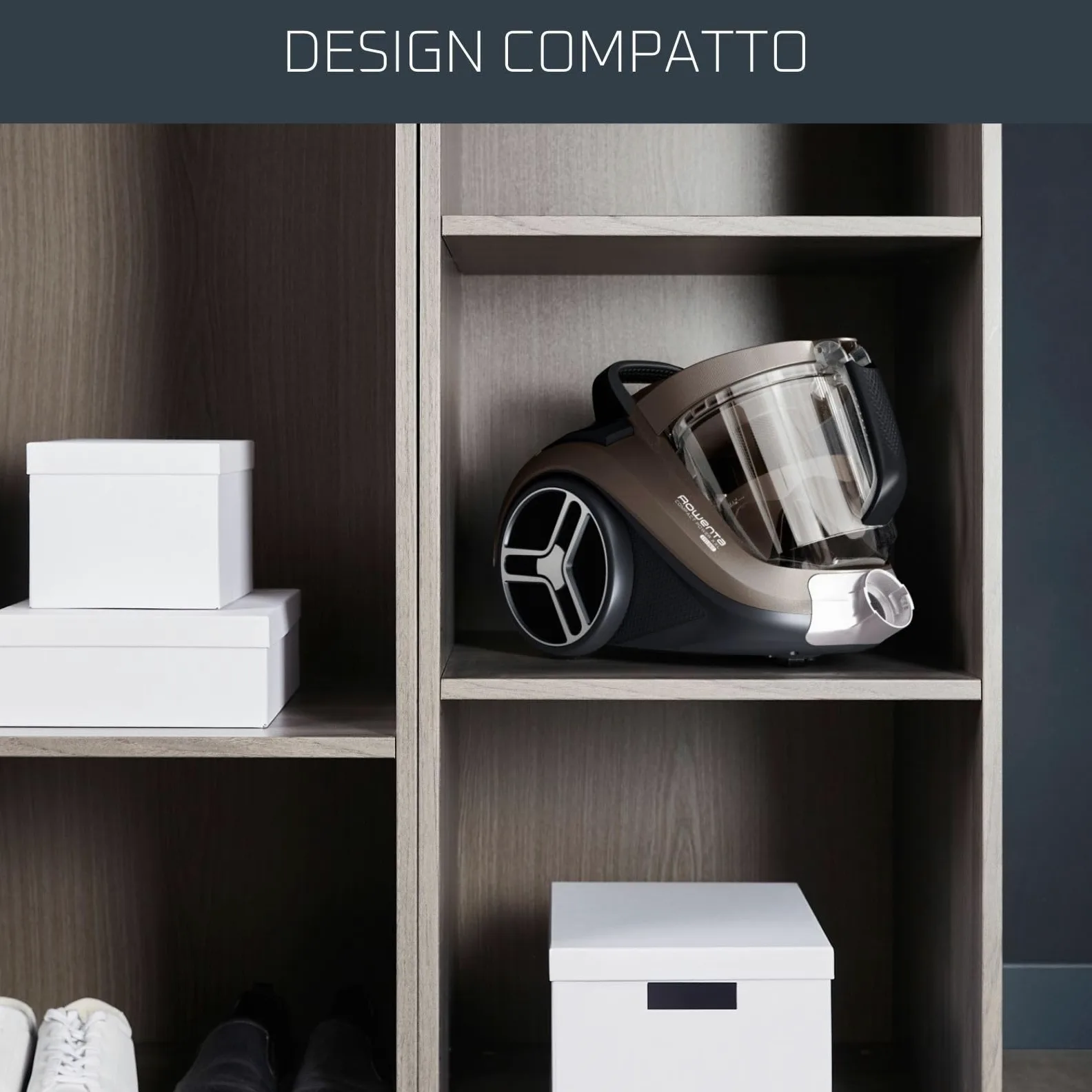 Rowenta Compact Power XXL Aspirapolvere Senza Sacco, Capacità 2.5 Litri, Potenza 900 W, Design Compatto, Sistema di Filtraggio a 3 Livelli, Aspirapolvere Potente, Facile da Pulire, 2 accessori,RO4B50