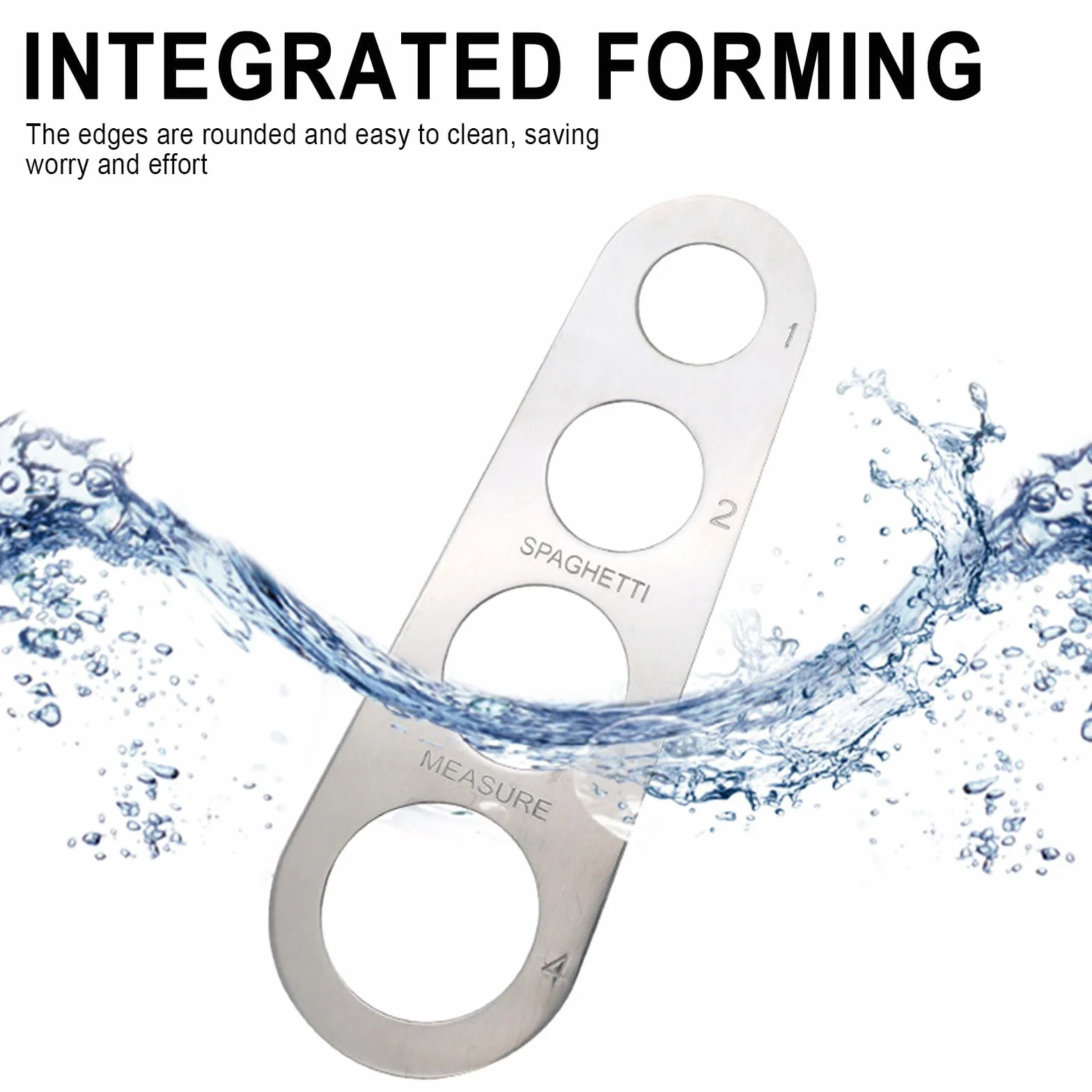 UILYNIU 3 Pezzi Dosaspaghetti in Acciaio Inox, Misura Spaghetti, Dosaspaghetti Dosatore con 4 Fori di Misurazione, Misuratore di Spaghetti, Utensile da Cucina per Misurare la Pasta (Argento)