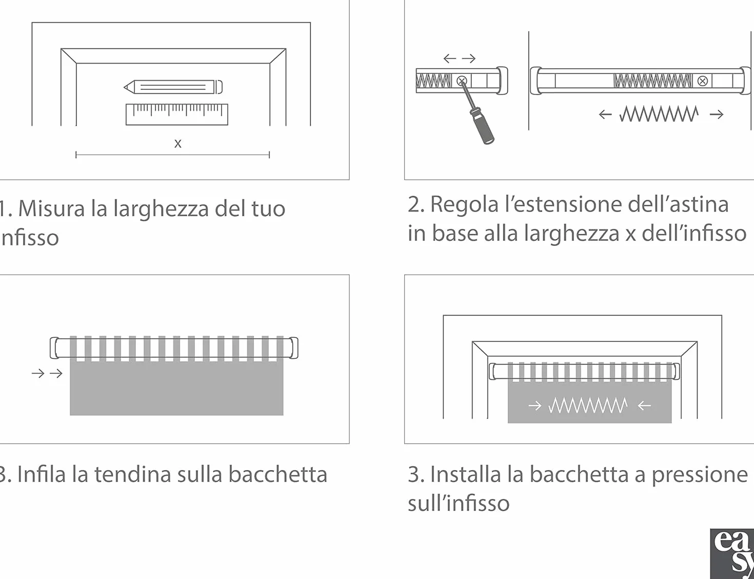 BACCHETTA A MOLLA ALLUMINIO VERNICIATO BIANCO 13 MM ESTENSIBILE PER TENDE A VETRO REGOLABILE 87-150
