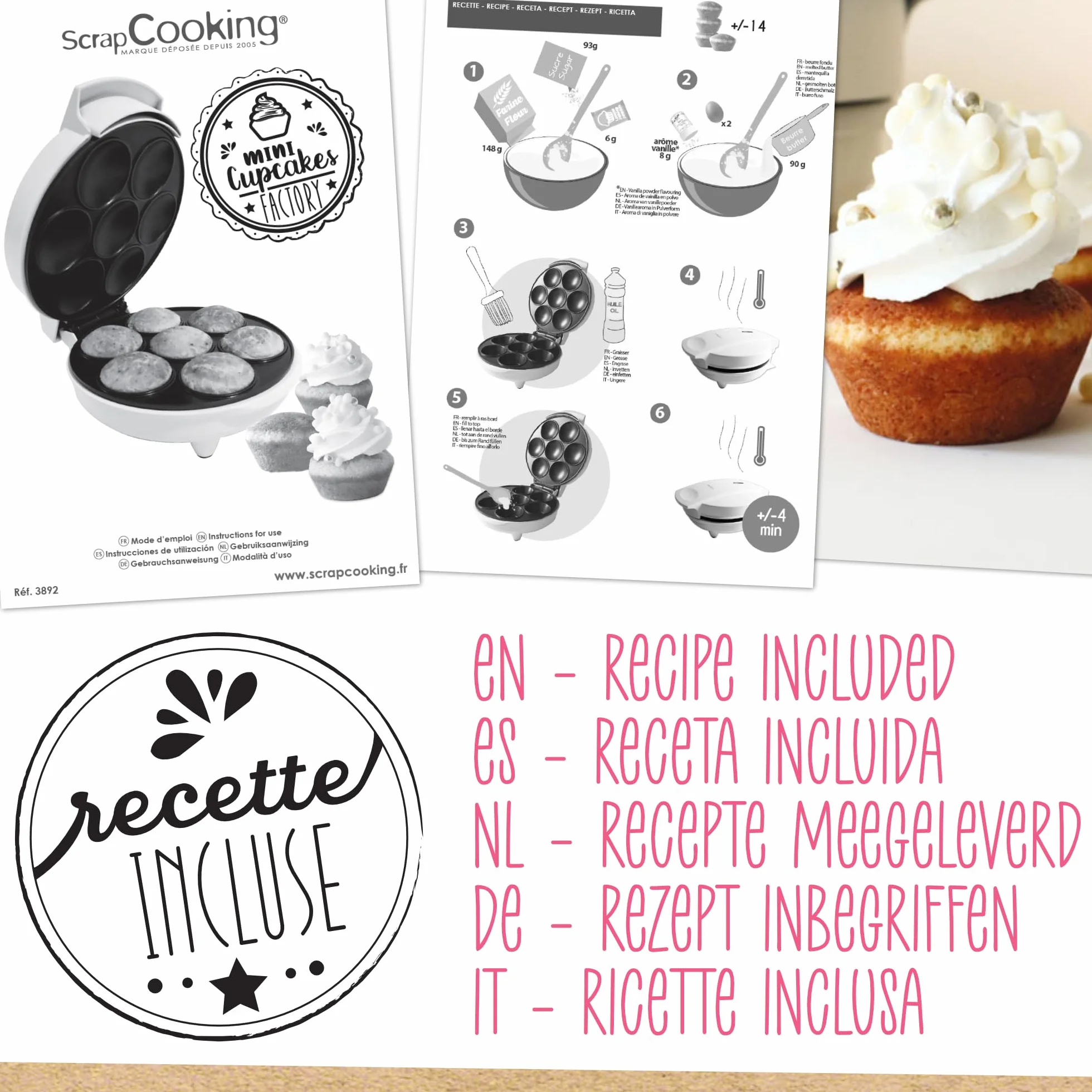 ScrapCooking Macchina per Cupcakes & Muffins - Mini Cupcakes Factory - Bianco