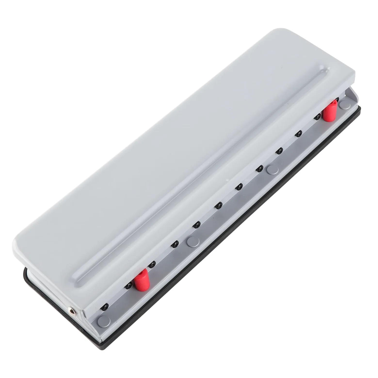 Perforatore Regolabile, Perforatore in Metallo a 12 Fori con Righello di Posizionamento per Rilegatura a Fogli Sfusi A4, Ideale per Ufficio o Scuola (GREY)