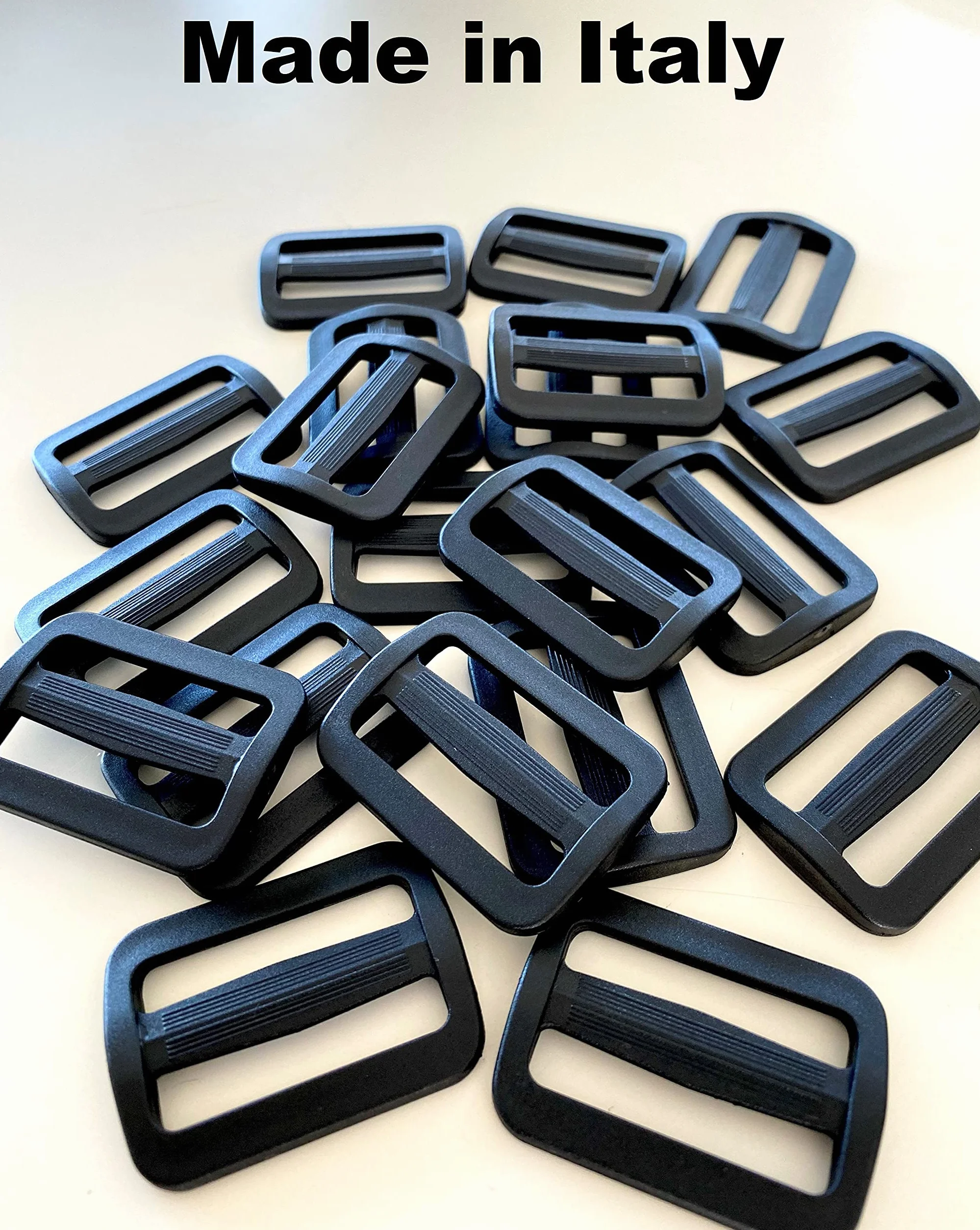 Fibbie Passanti in Plastica a Doppia Entrata 40 mm Nero – 20 Pezzi per Zaini e Borse